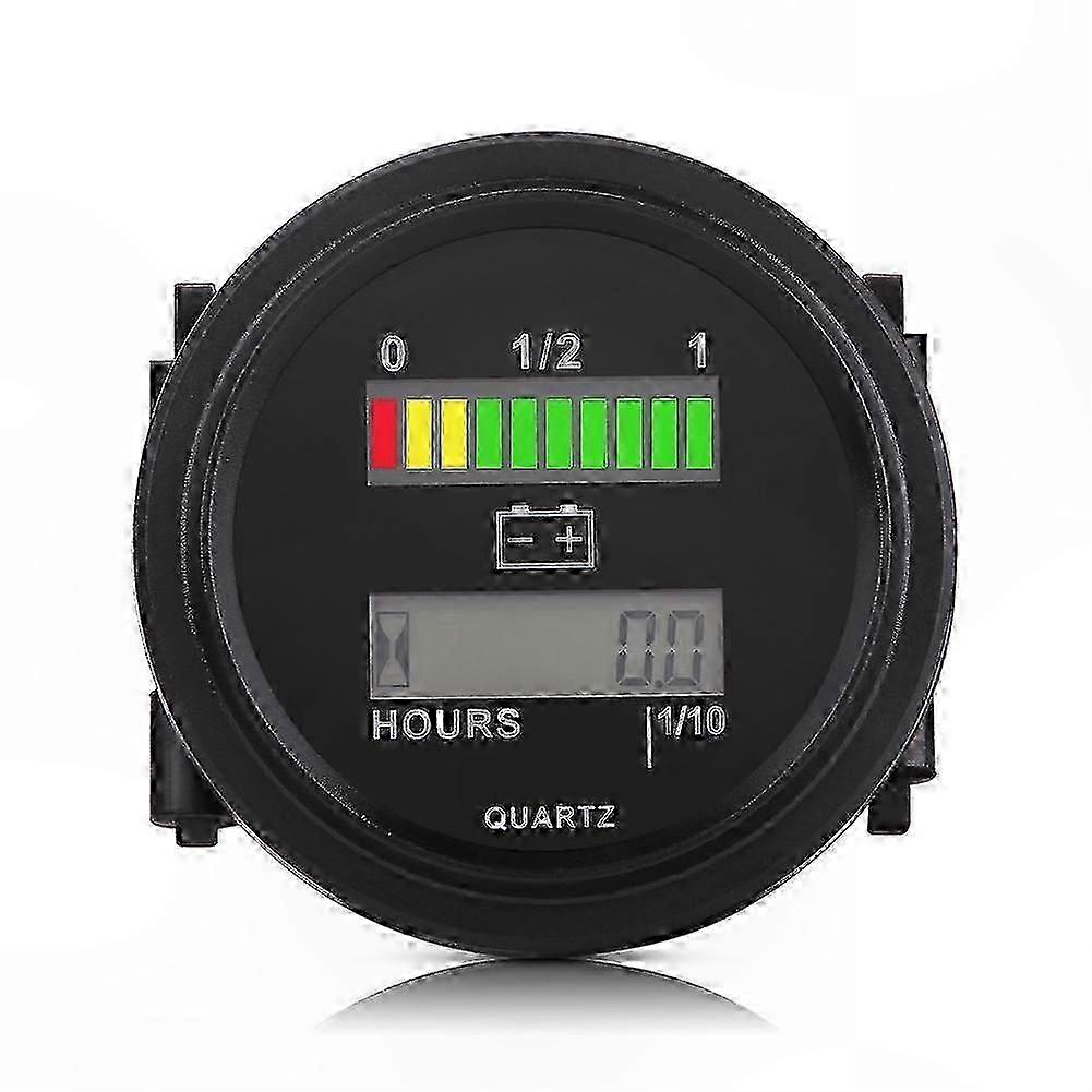LED Battery Meter with Hour Counter for Golf Carts and Vehicles 12V-72V