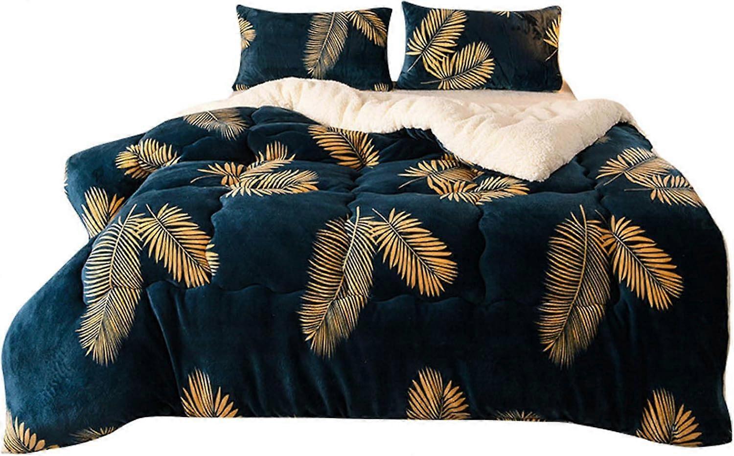 Fluffy Plush Quilt For Bed Lamb Velvet Fleece Blanket 150x200cm 1.75kg Model D DoubleSided
