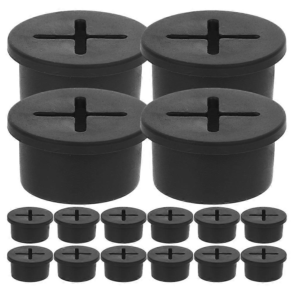 Grommet Kit 20Pcs Flexible Desk Hole Cover Black Round Cable Organizer Ideal For General Users Phone Display Cabinets