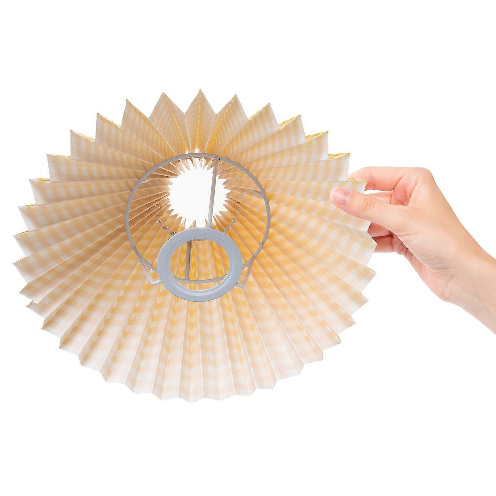 Folding Design Small Lamp Shade Accessory For Floor Lamp In Yellow Color With Easy Installation Measuring 24X24CM 2Pcs