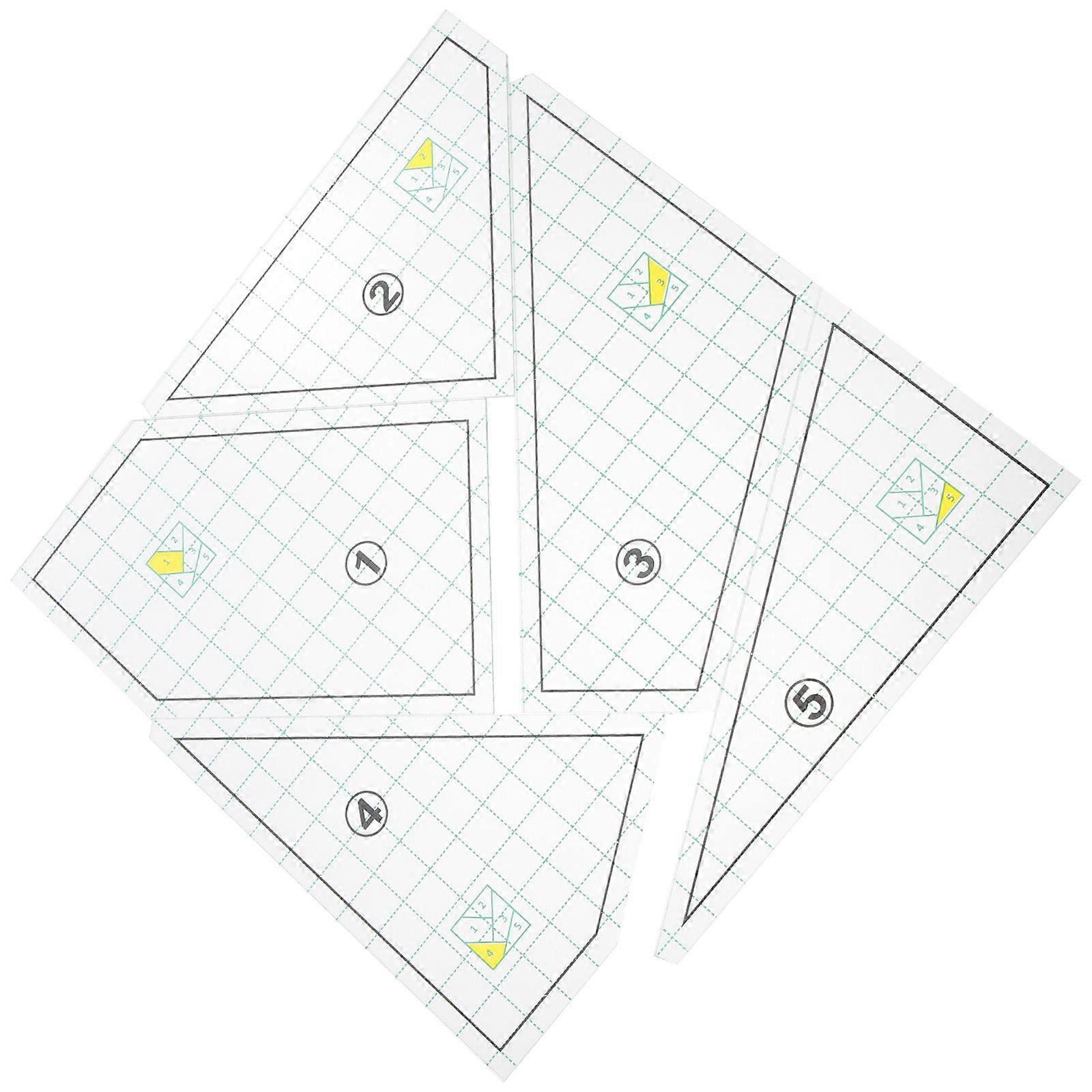 Multi Color Quilting Rulers for Sewing with 5Pcs Plastic Templates Set