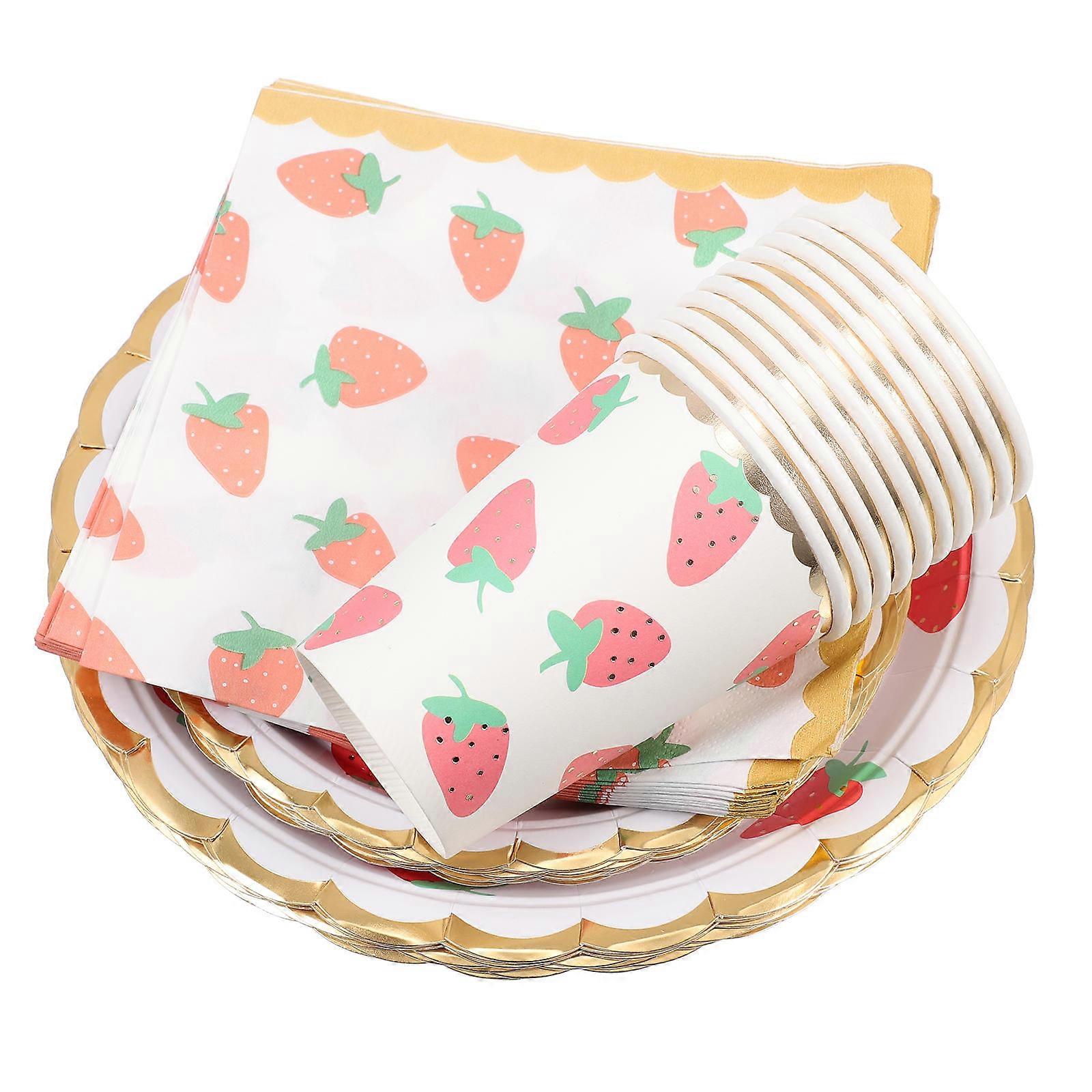 1 Set of Paper for Birthday Party Round Supplies for Hosts Pink Color