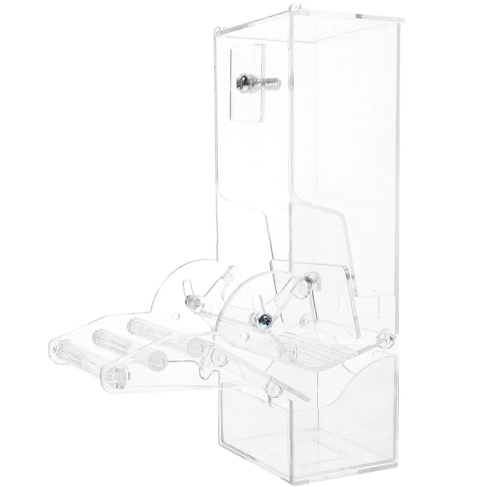 Bird Cage Feeder Acrylic Automatic Feeding Device 3Pcs Set