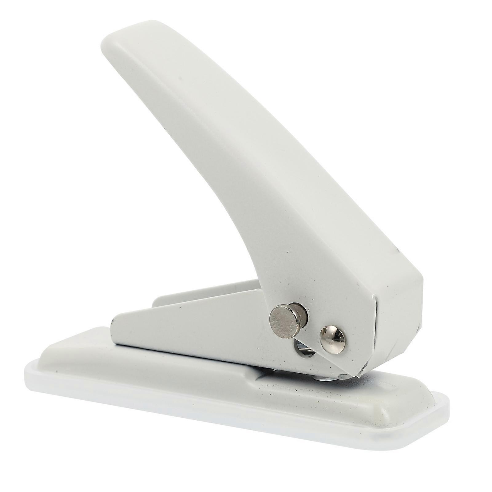 Single Handheld Hole Puncher Metal Tool For DIY Handicrafts Home Use White Ergonomic Design 1Pcs