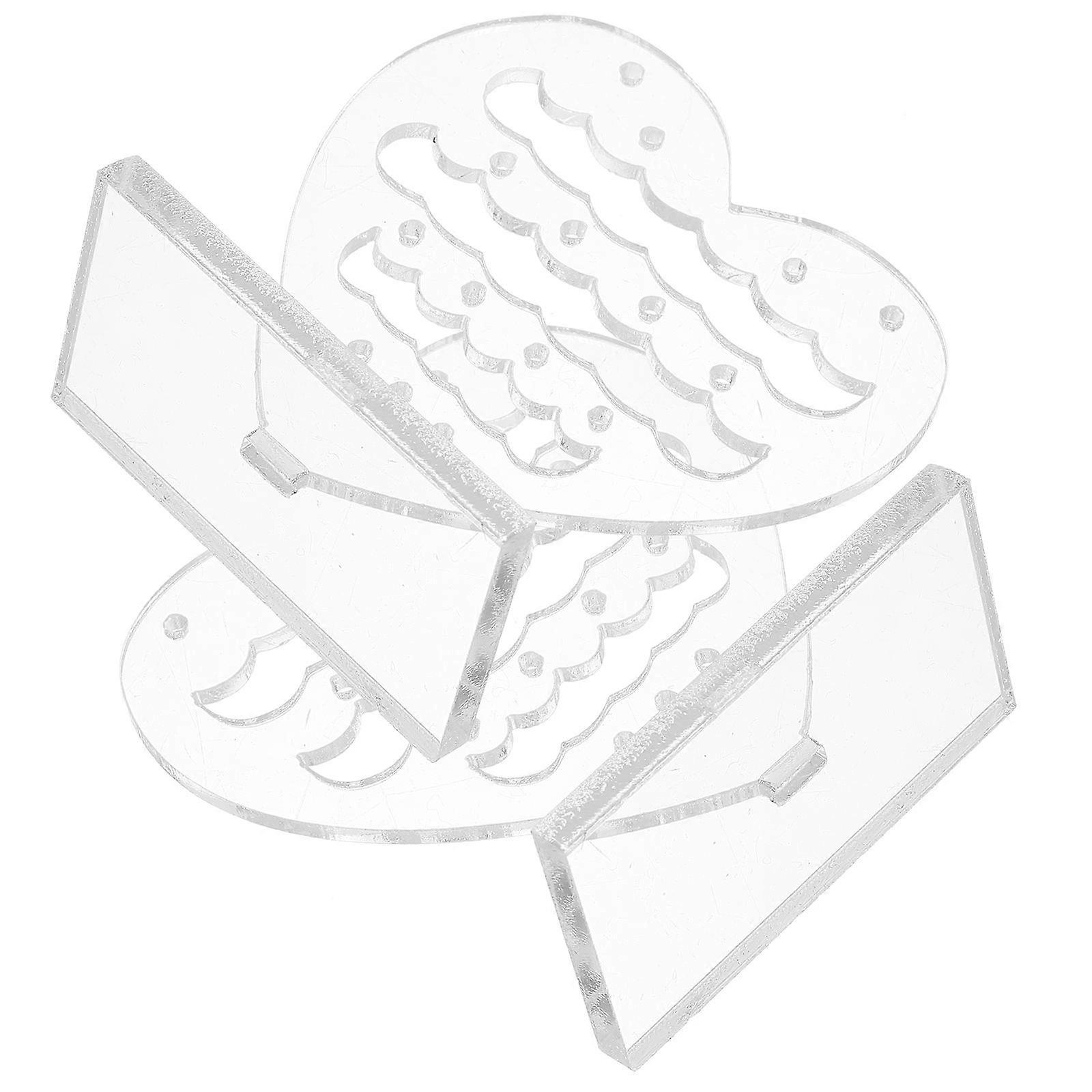 Heart Shaped Plastic Earring Display Stand for Organizing 8Pcs Transparent Holders