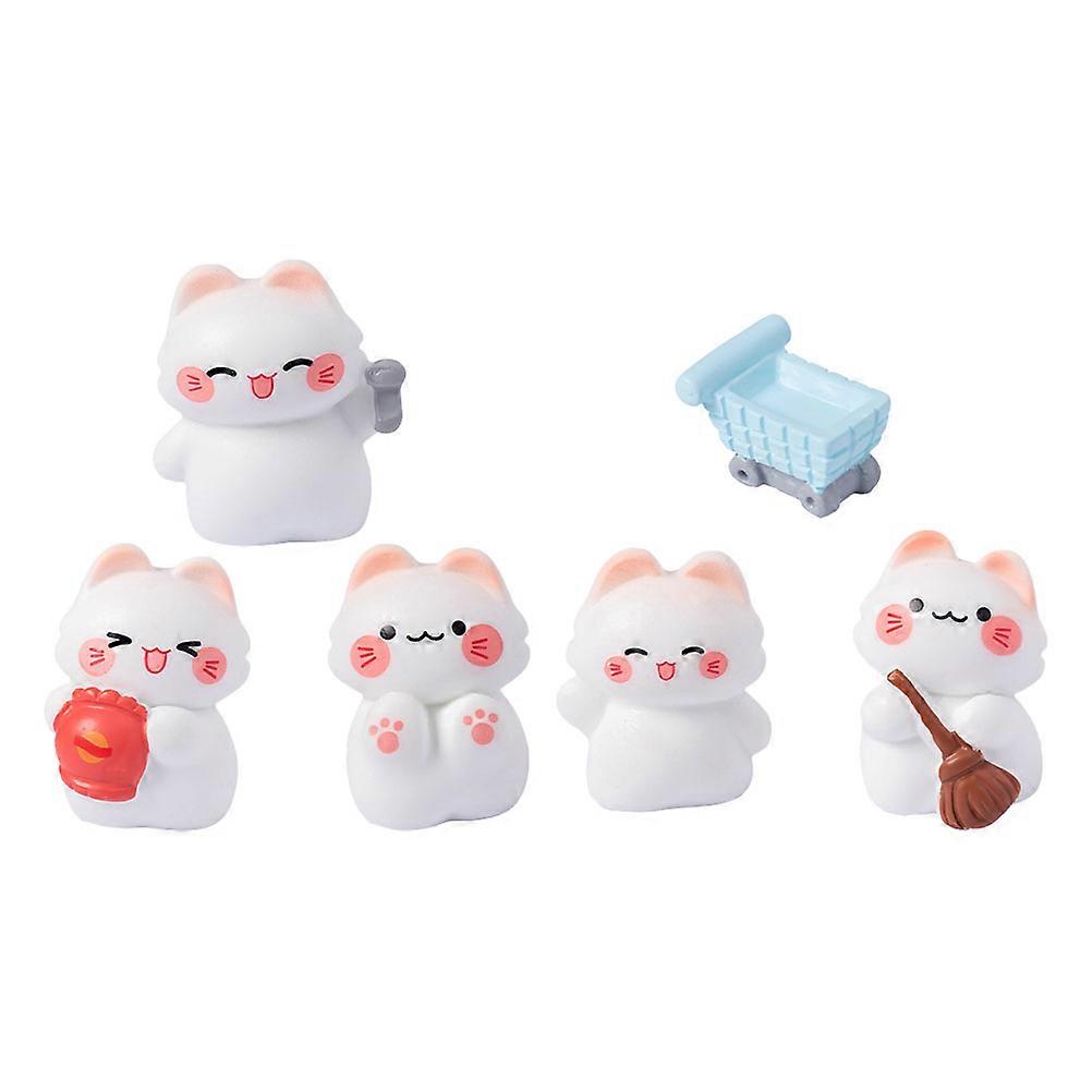 Tiny Miniature Cat Resin Figurines for Desktop Decoration 12Pcs Set