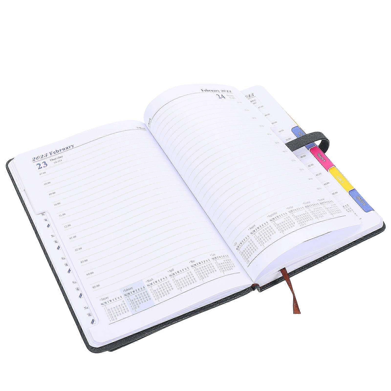 Black Business Schedule Notebook for Writing Use 4Pcs Daily Planner