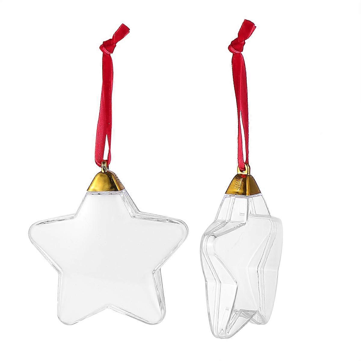 Xmas Tree Decor Christmas Photo Frame Ornament Assorted Color Star Shape 6Pcs