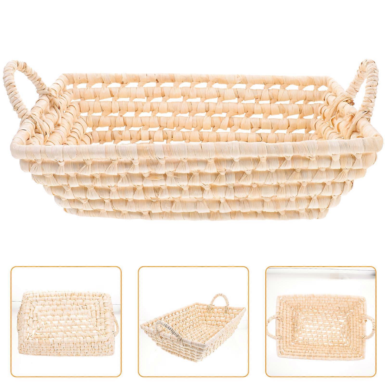 Rectangular Trapezoidal Woven Storage Basket Great For Bathroom Use Versatile 35X25CM Storage 2Pcs