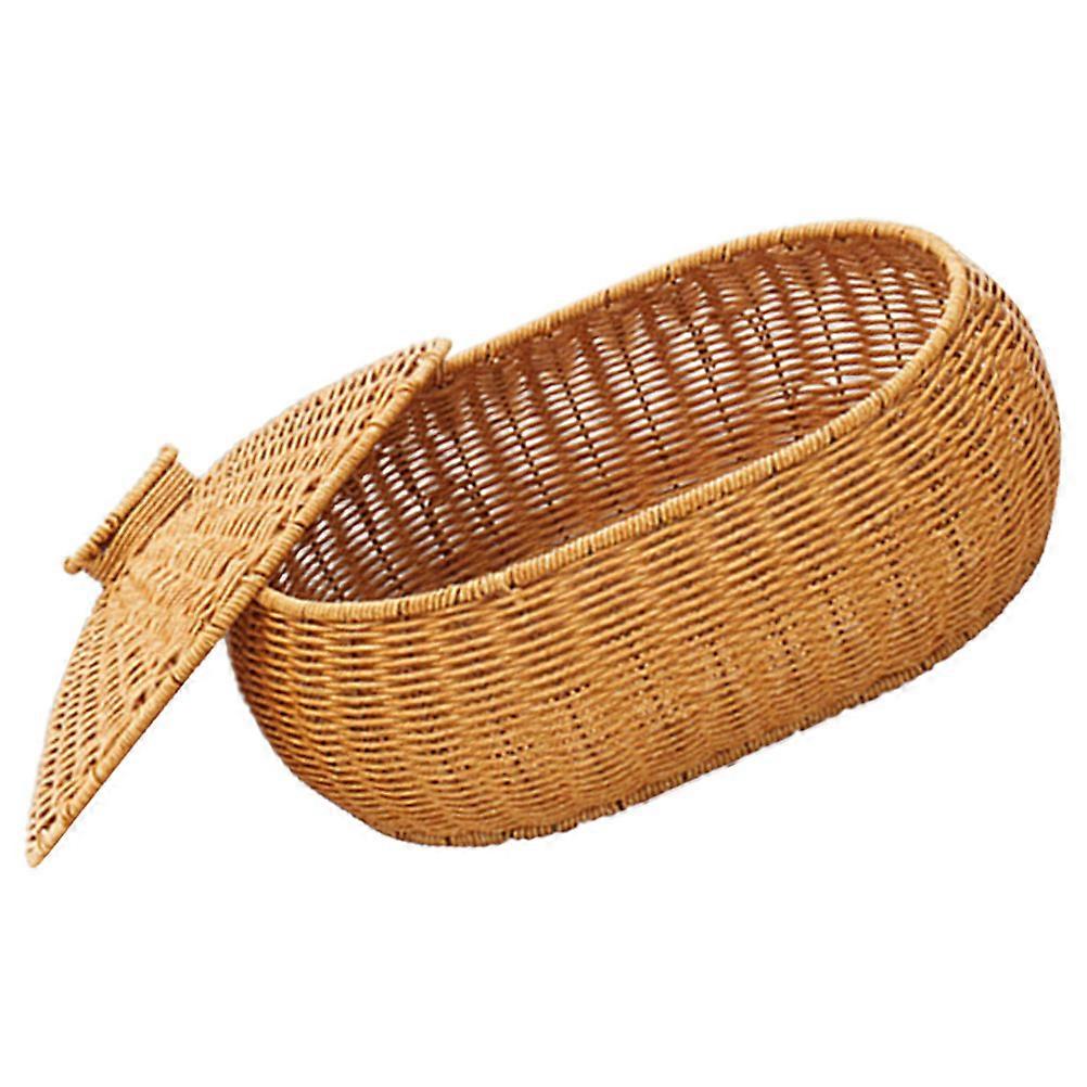 2Pcs Rattan Woven Basket for Kitchen Storage Multi-Purpose Snack Holder
