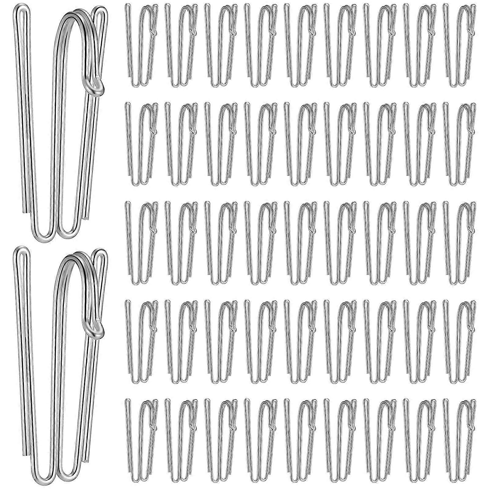Bathroom Curtain Hooks For DIY Support Frame 5.3x2.3cm Silver Efficient Usage 250Pcs
