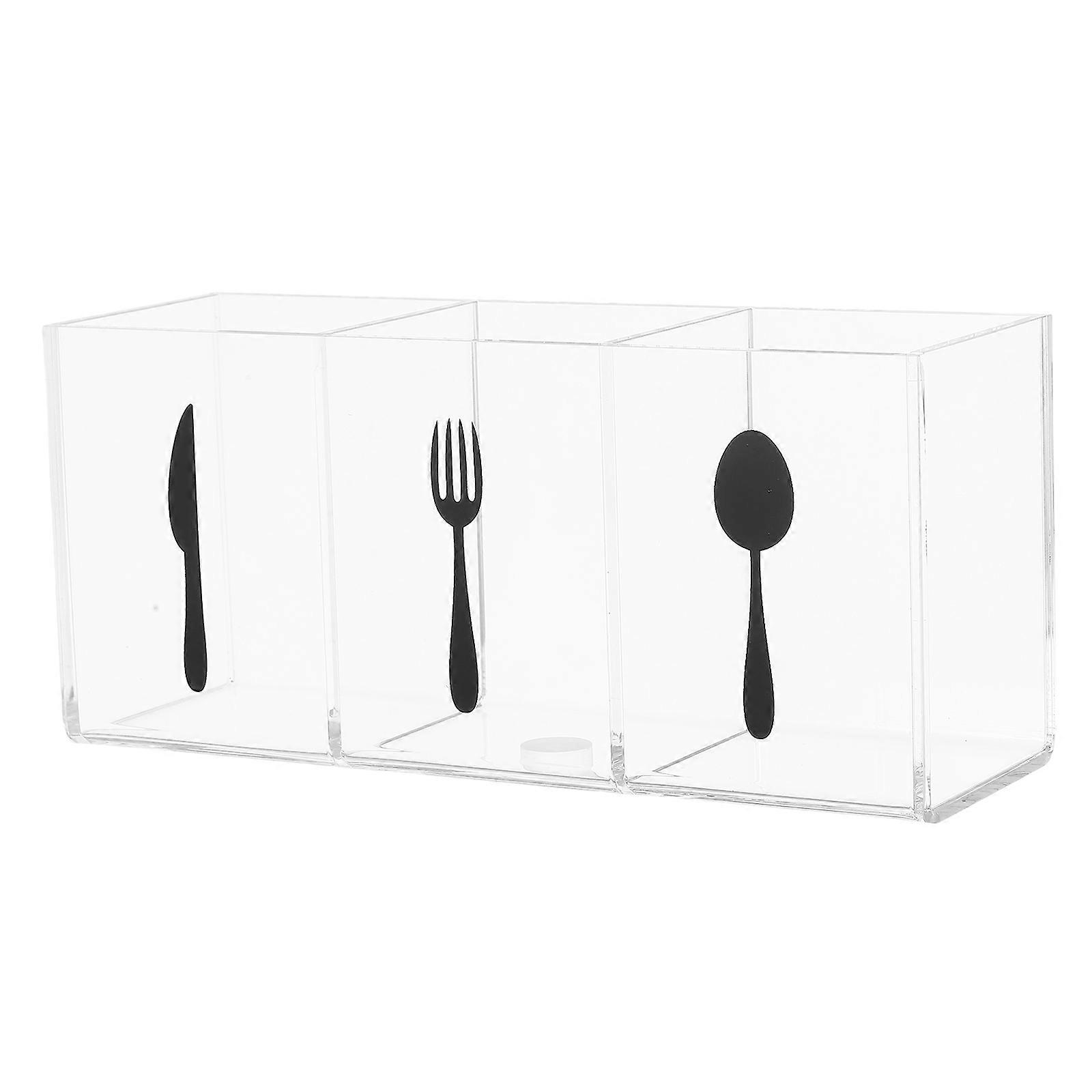 Clear Acrylic Silverware Organizer for Kitchen Utensil Storage 5Pcs Set