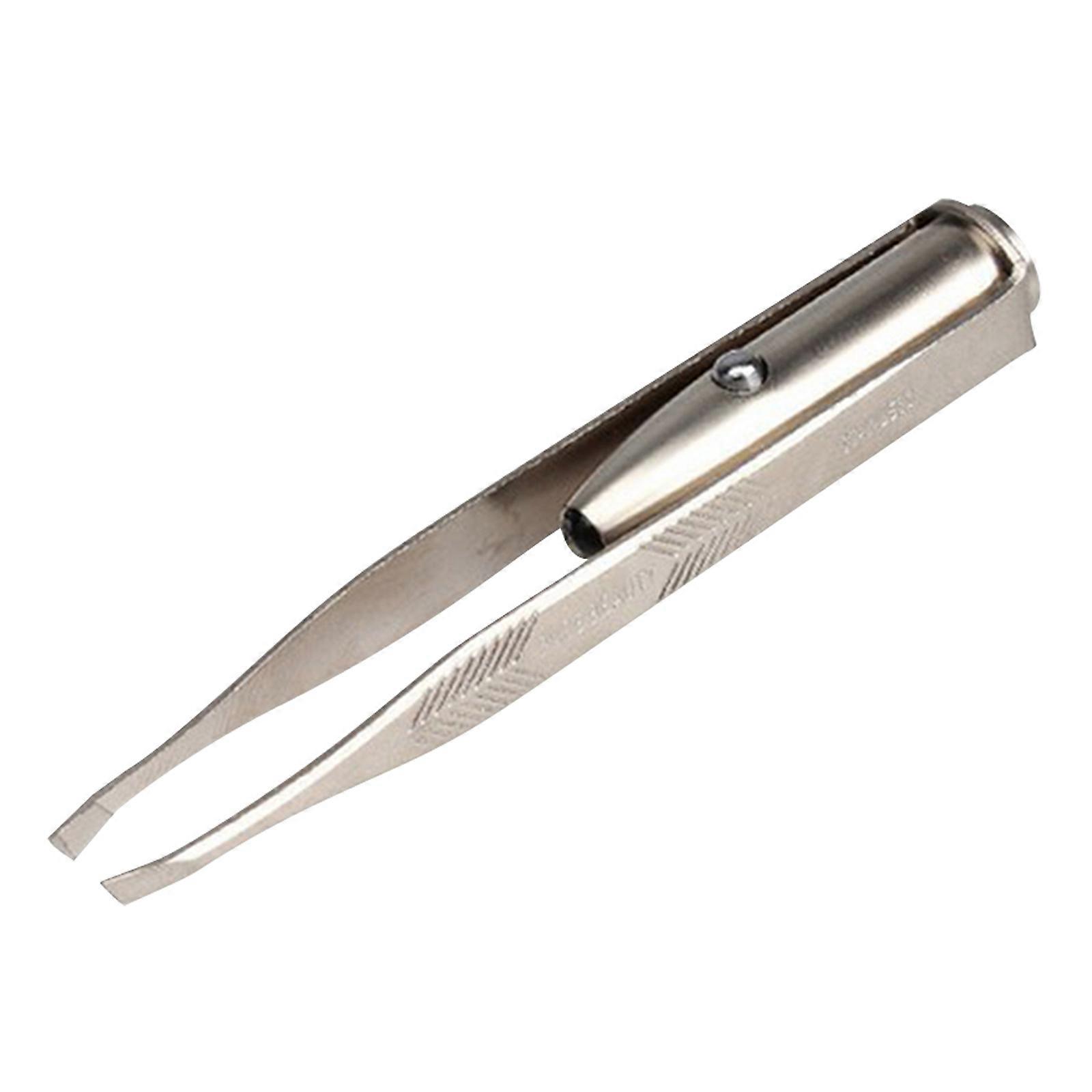 Portable LED Eyelash Tweezers For Women Make Up Tool Dark Environment Compact Illumination 1 Set