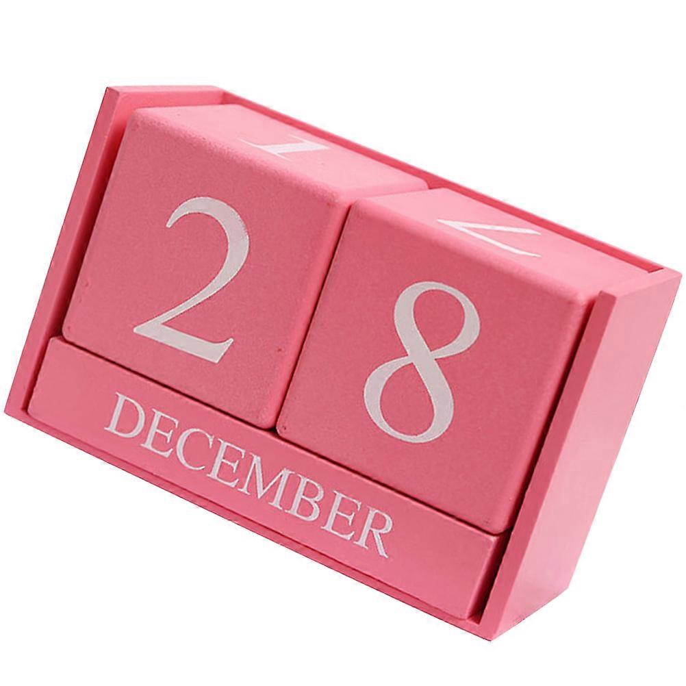Wooden Desktop Calendar for Countdown Calendar with Reusable Monthly Blocks