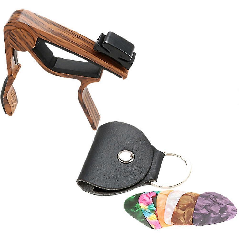 Guitar Capo and Picks Set for Guitar with Pick Holder 1Set Multipurpose Use