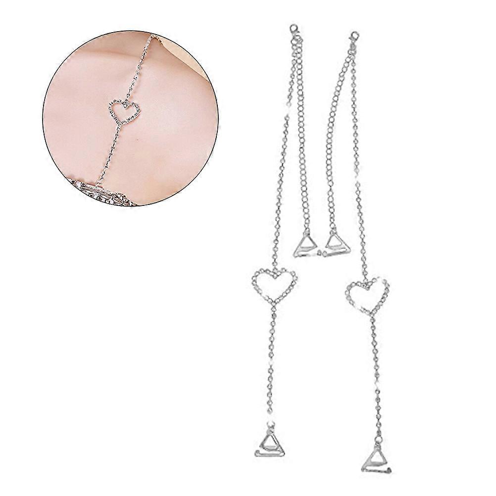 Rhinestone Bra Straps Dual-Chain Decorative Bra Straps Replacement 3Pcs