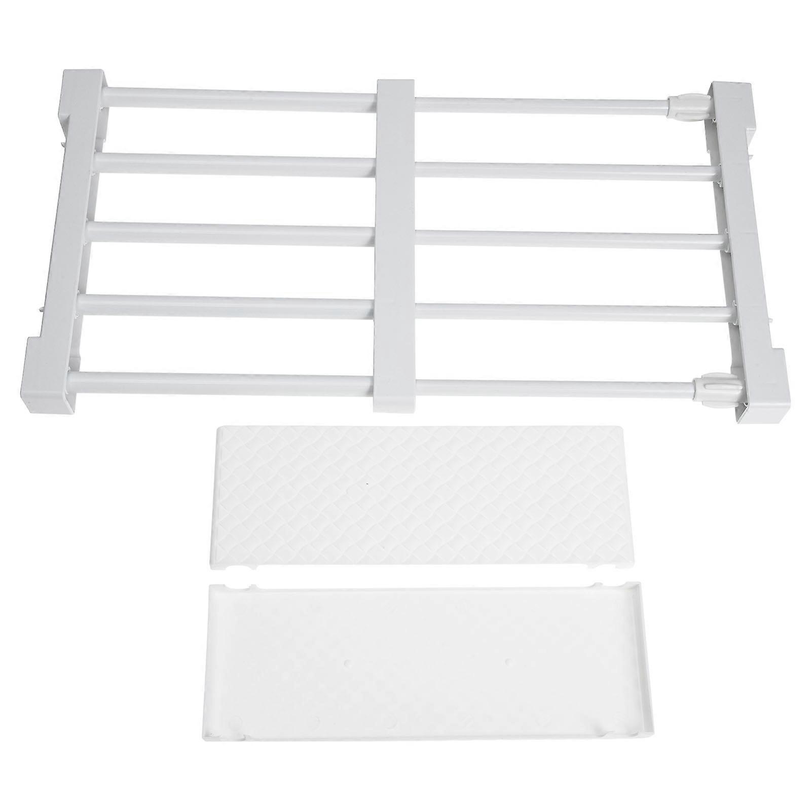 Closet Expandable Shelf Reliable for Wardrobe Storage 2Pcs White