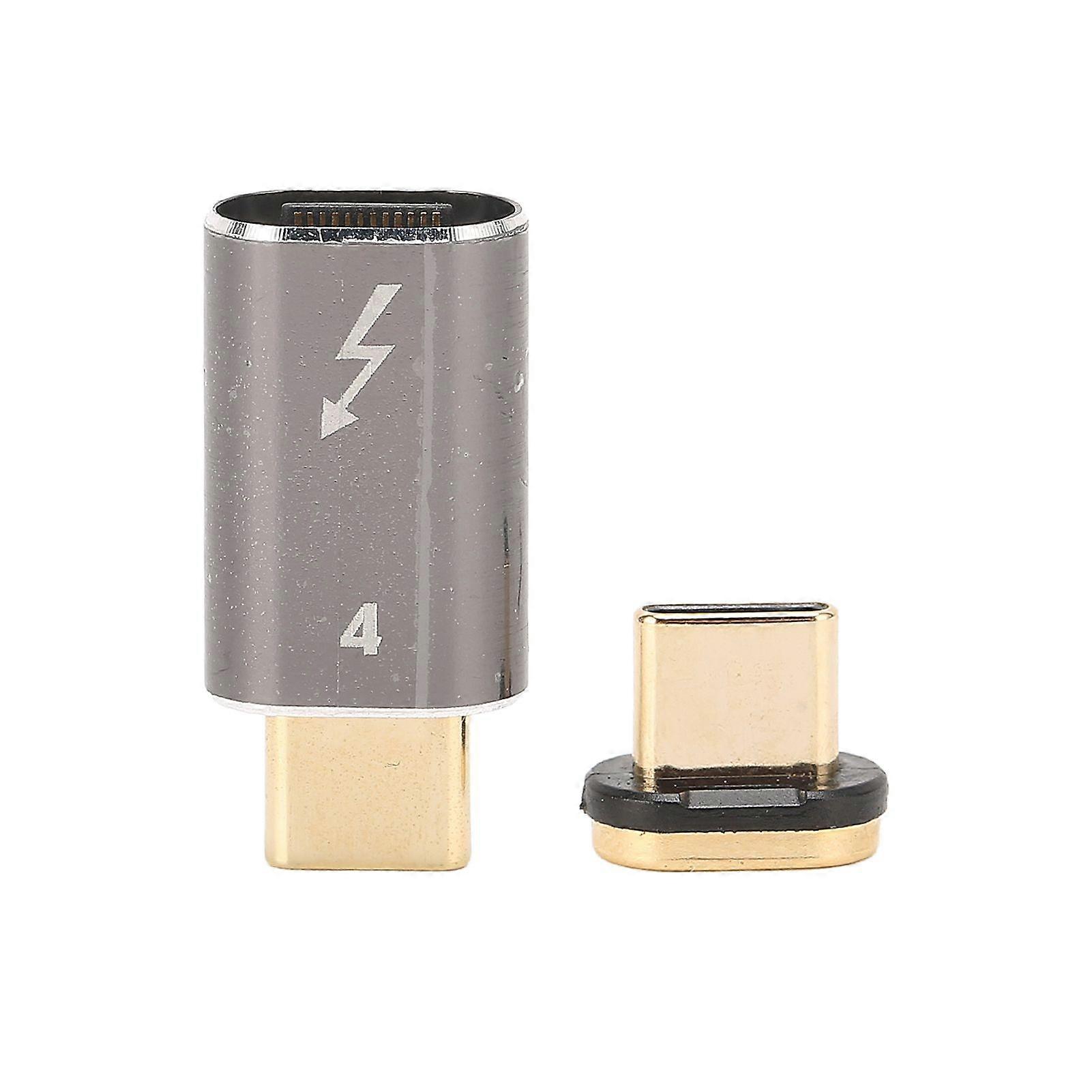 Type C Male to Type C Male Magnetic Adapter Support 4K 8K 60HZ 40Gbps Space Gray Magnetic Adapter for Office Home Computer
