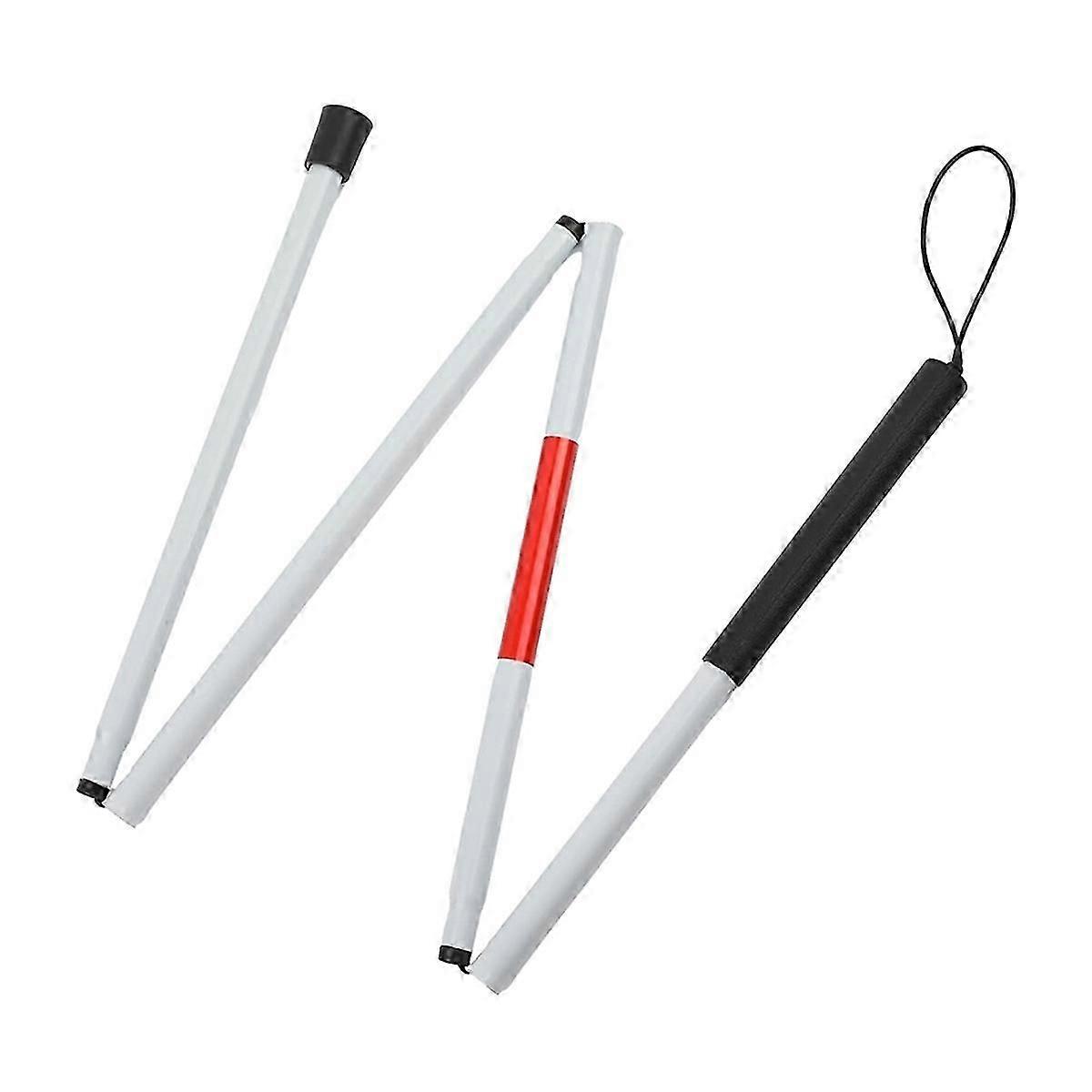 visually impaired cane with reflective tape foldable