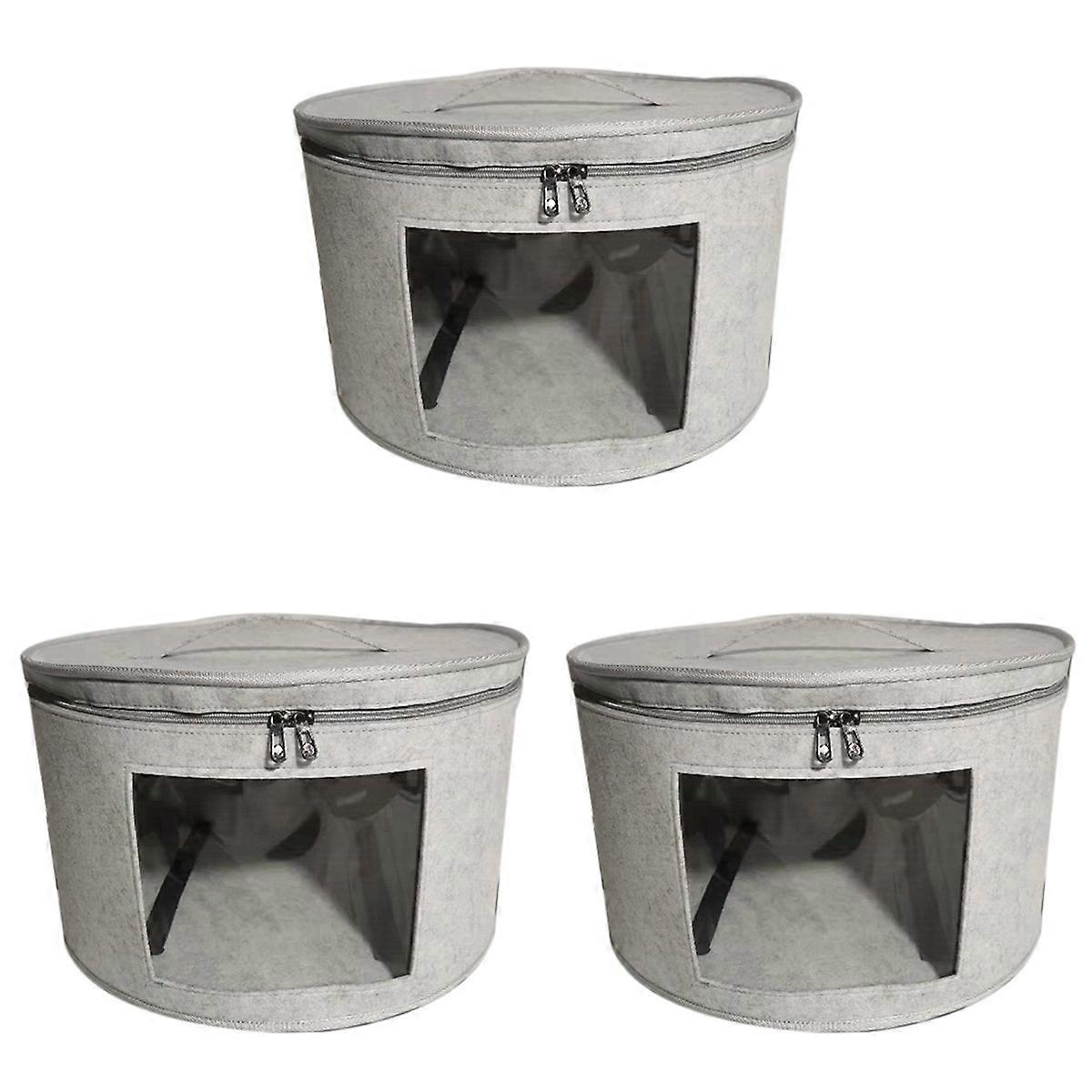 Hat Box Organizer Round Travel Hat Boxes Foldable Hat Storage Bag A