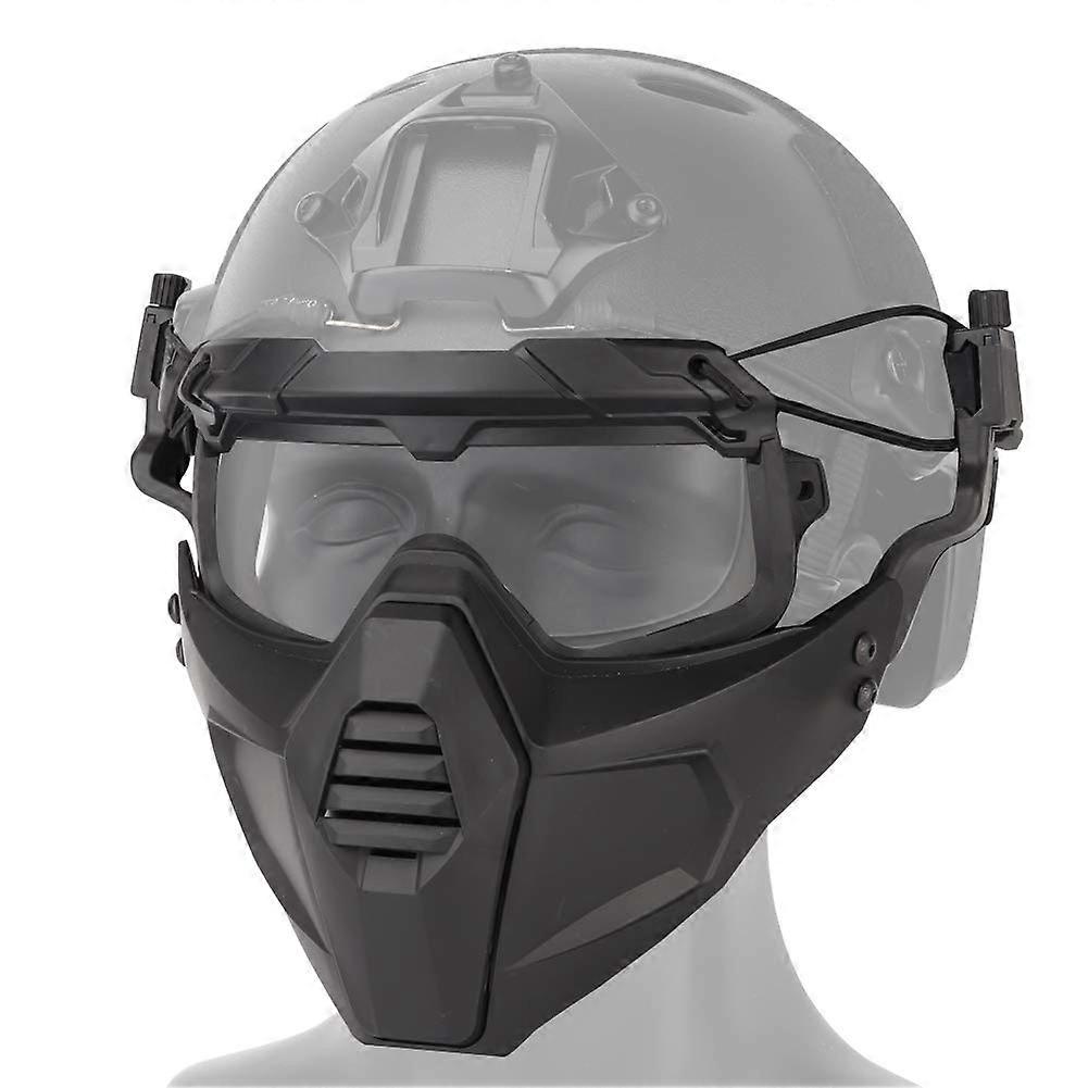 Airsoft Paintball Half Face Protection Goggles Set for Fast Helmet - Black Tactical Safety Glasses with UV Protection