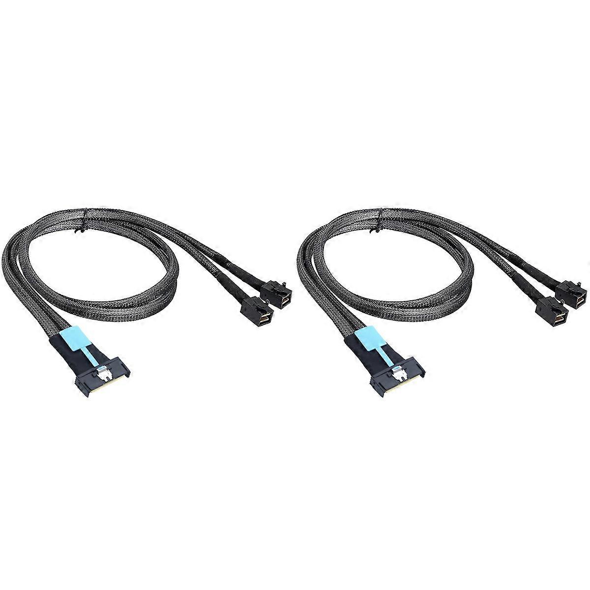 MCIO 8i to 2 X SFF 8643 Cable PCIE Gen5 MCIO 8X to Mini SAS HD SFF 8643 High Speed Cable for Server