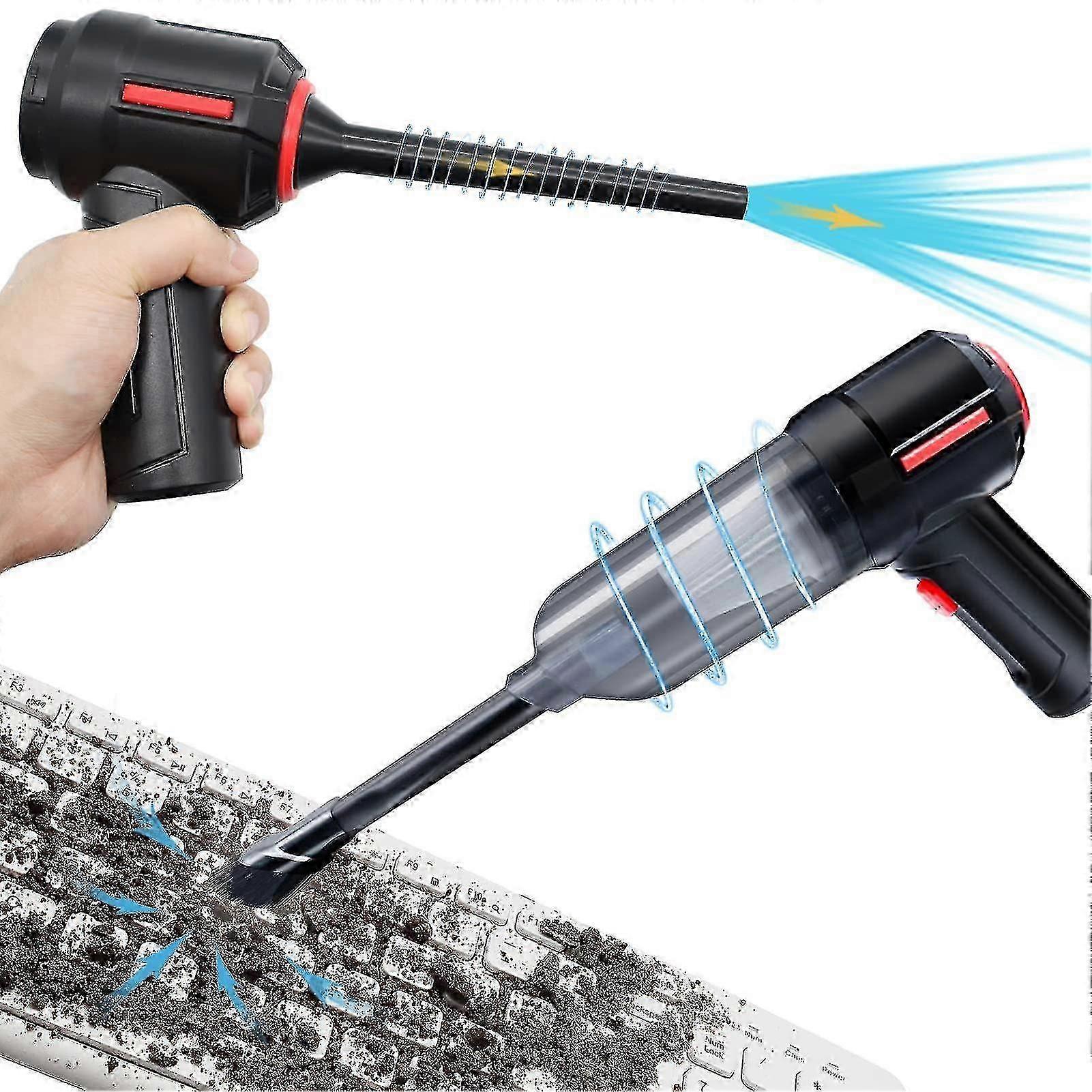 25-26 3-in-1 Computer Vacuum, Compressed Air Duster Blower, Portable Handheld Vacuum Cleaner Cordless, Keyboard Cleaner Kit, Electric Spray Air Can Fo