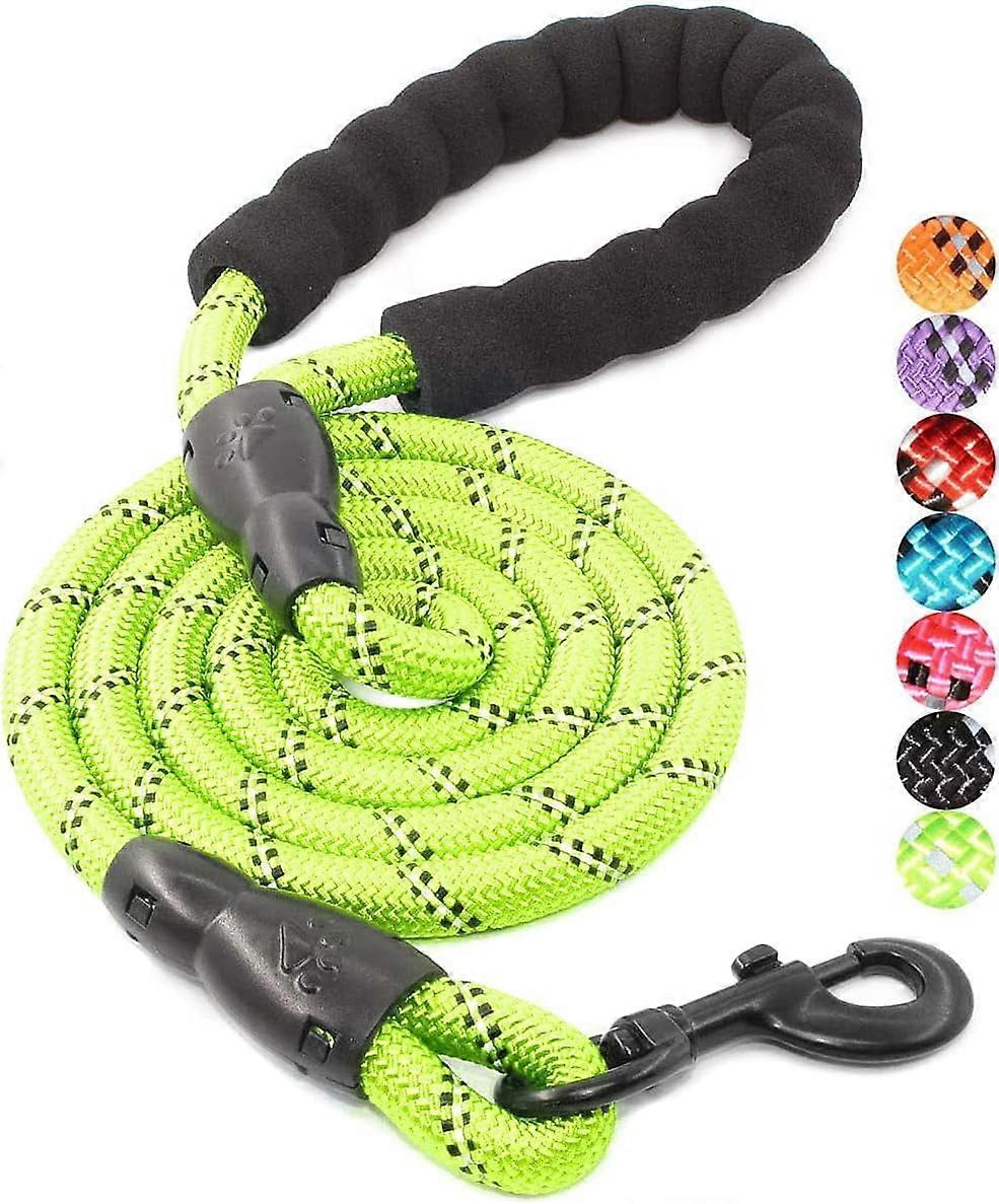 Ywuzuh Rope Dog Leash 5 FT with Comfortable Padded Handle, Highly Reflective Threads Dog Leash for Medium Large Dogs