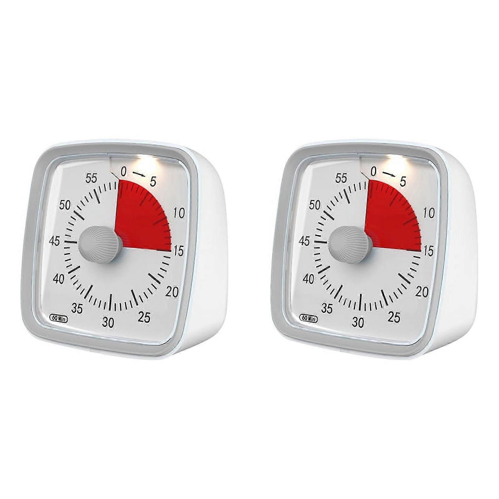 2X 60-Minute Timer, Classroom Classroom Timer, Countdown Timer for Kids and Adults, Time Management Tool Gray