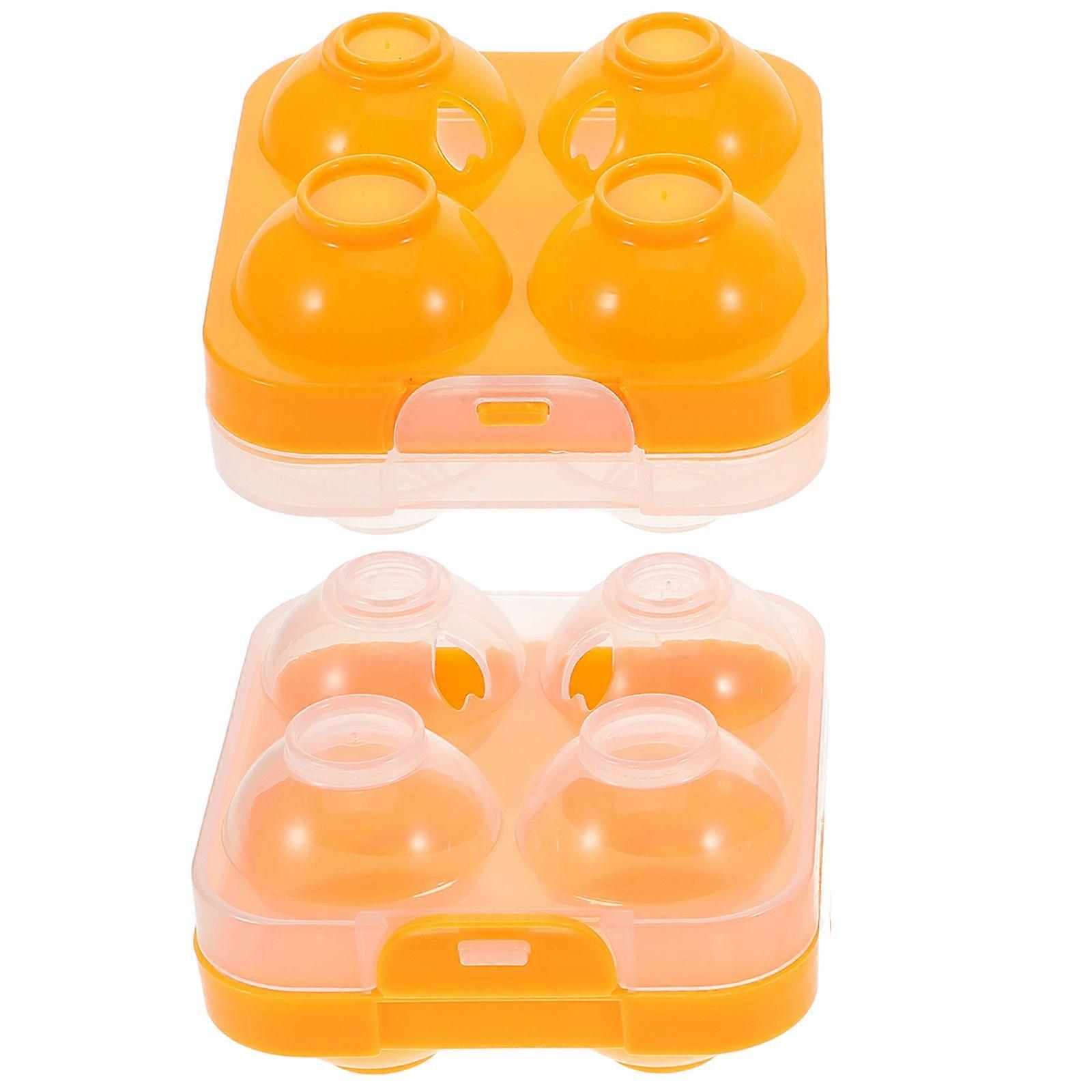 Plastic Egg Cartons Reusable Egg Holder for Storage 4Pcs Orange Set