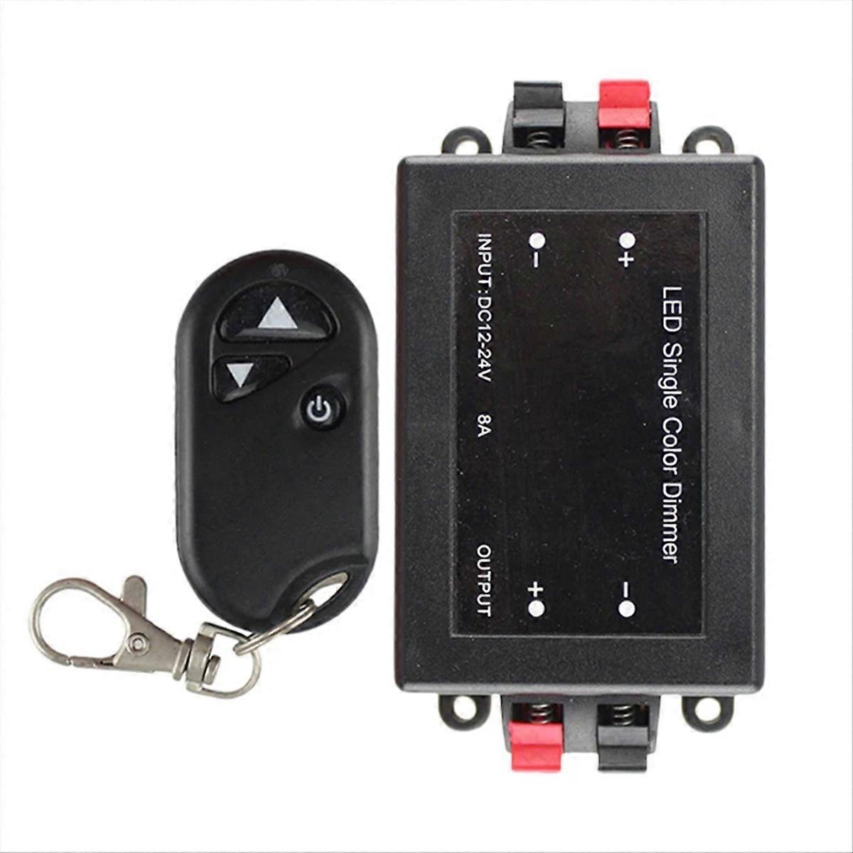 8A 12V 24V DC Single Color LED Strip Light Dimmer 1-Channel PWM Signal Dimming Controller with 3-Key