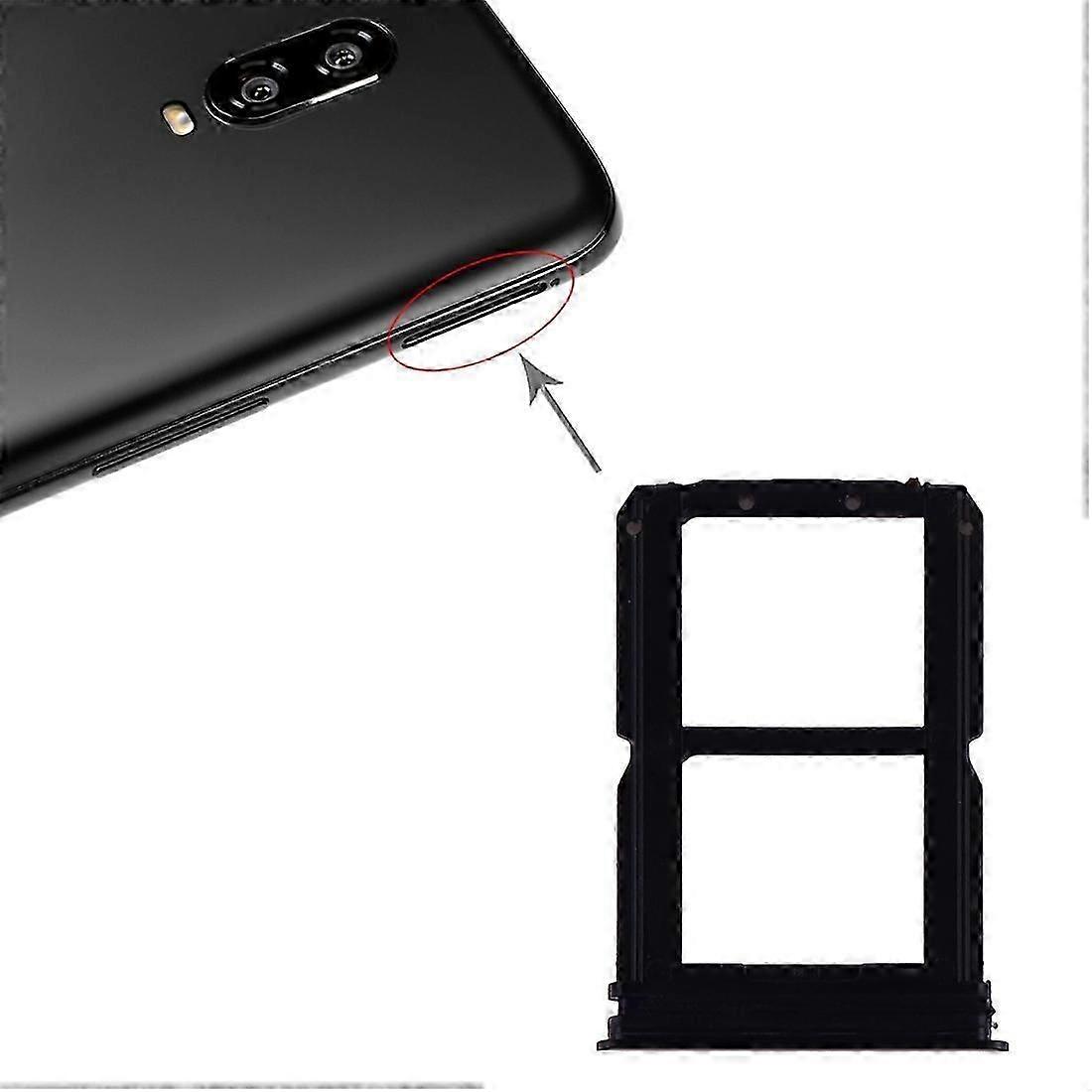 Für OnePlus 6T SIM-Kartenfach + SIM-Kartenfach (Schwarz)