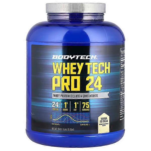 BodyTech, Whey Tech Pro 24, Vanilla Ice Cream , 5 lbs (2.27 kg)