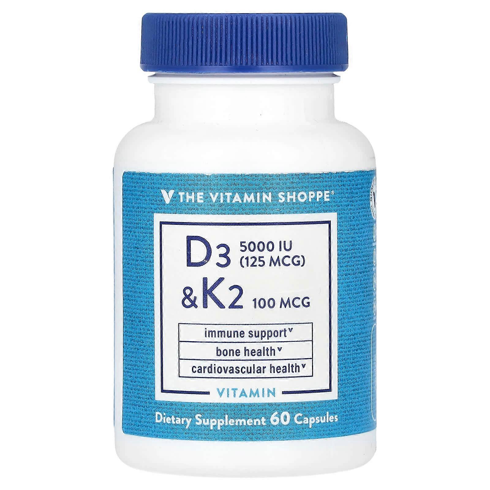 Vitamin D3 & K2, 60 Capsules