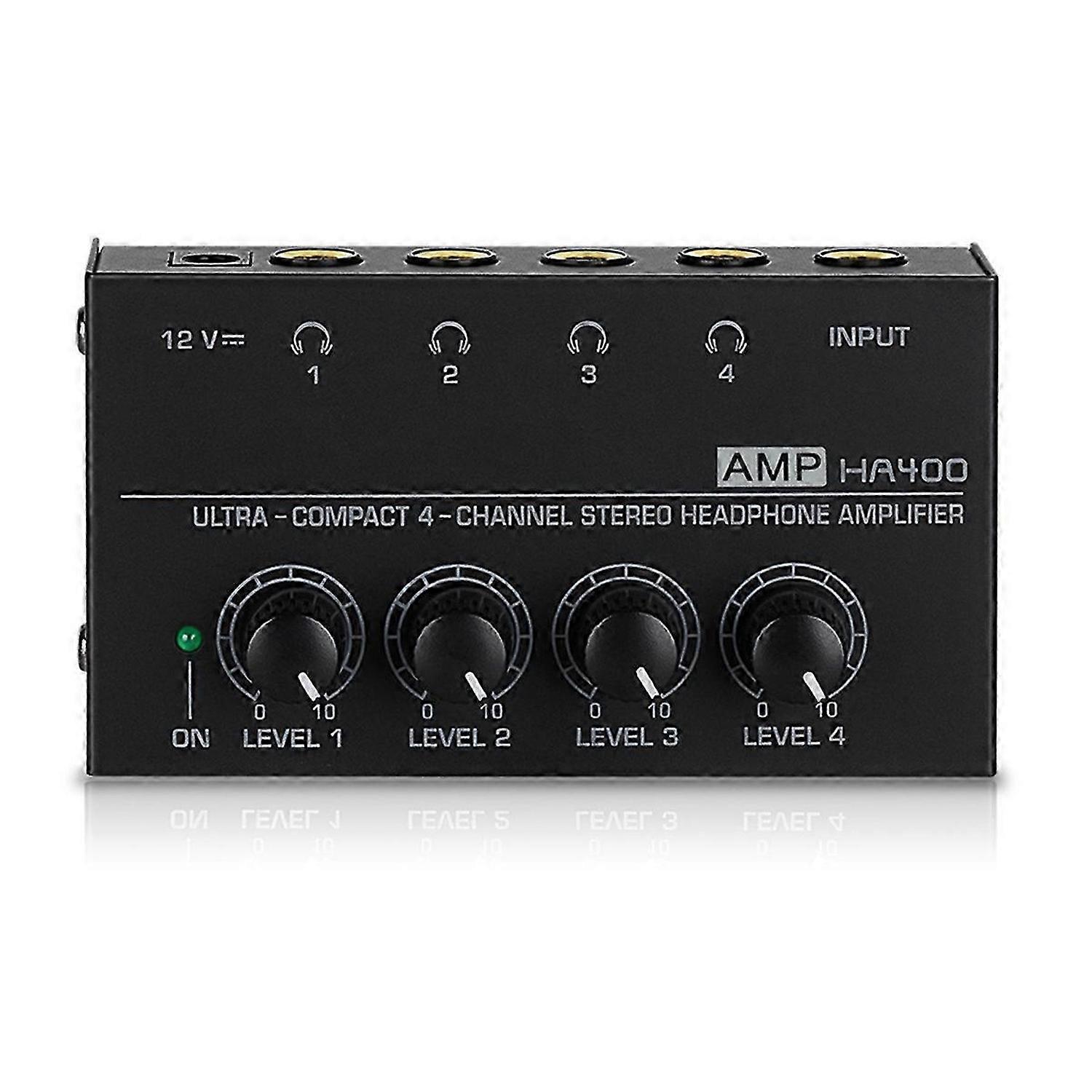HA400 Mini Amplifier Headphone Amplifier 4 Channels Ultra-Compact Stereo Audio Amplifier Earphone Am