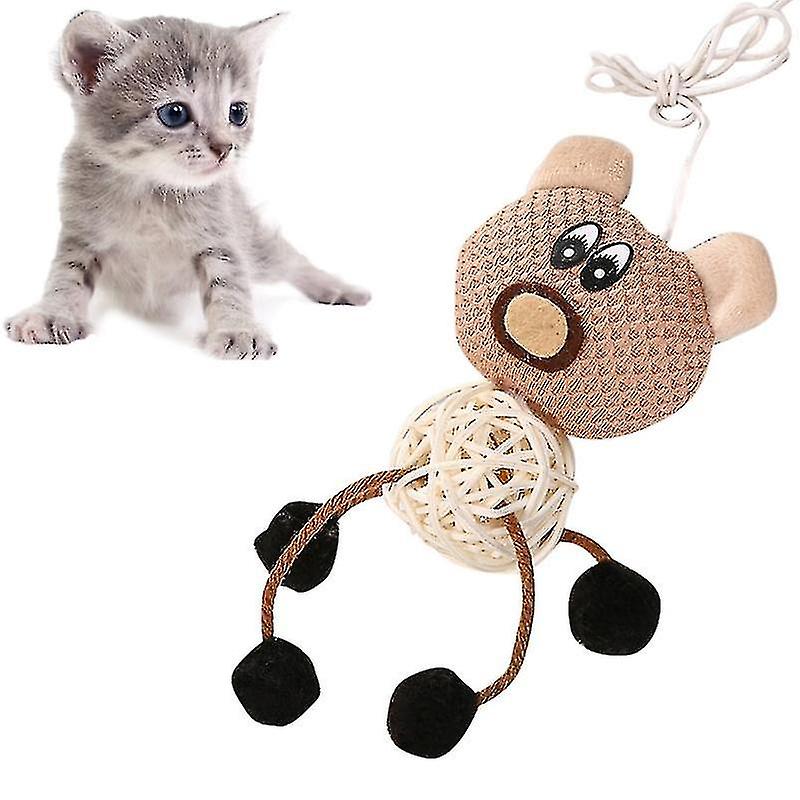Bird Cage Bird Baths 3pcs Portable Rattan Ball With Bells Pet Cat Interactive Game Toy Funny Cat Stick Bear