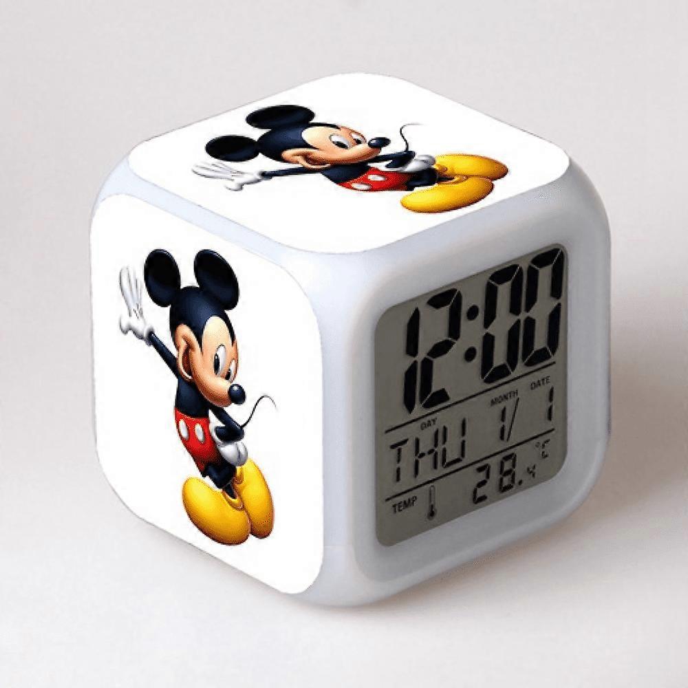 LED Alarm Clock with Mickey_Mouse Pattern - Glowing Digital Desk Clock, Compatible with HTNL#515, Colorful Gift for Kids & Adults
