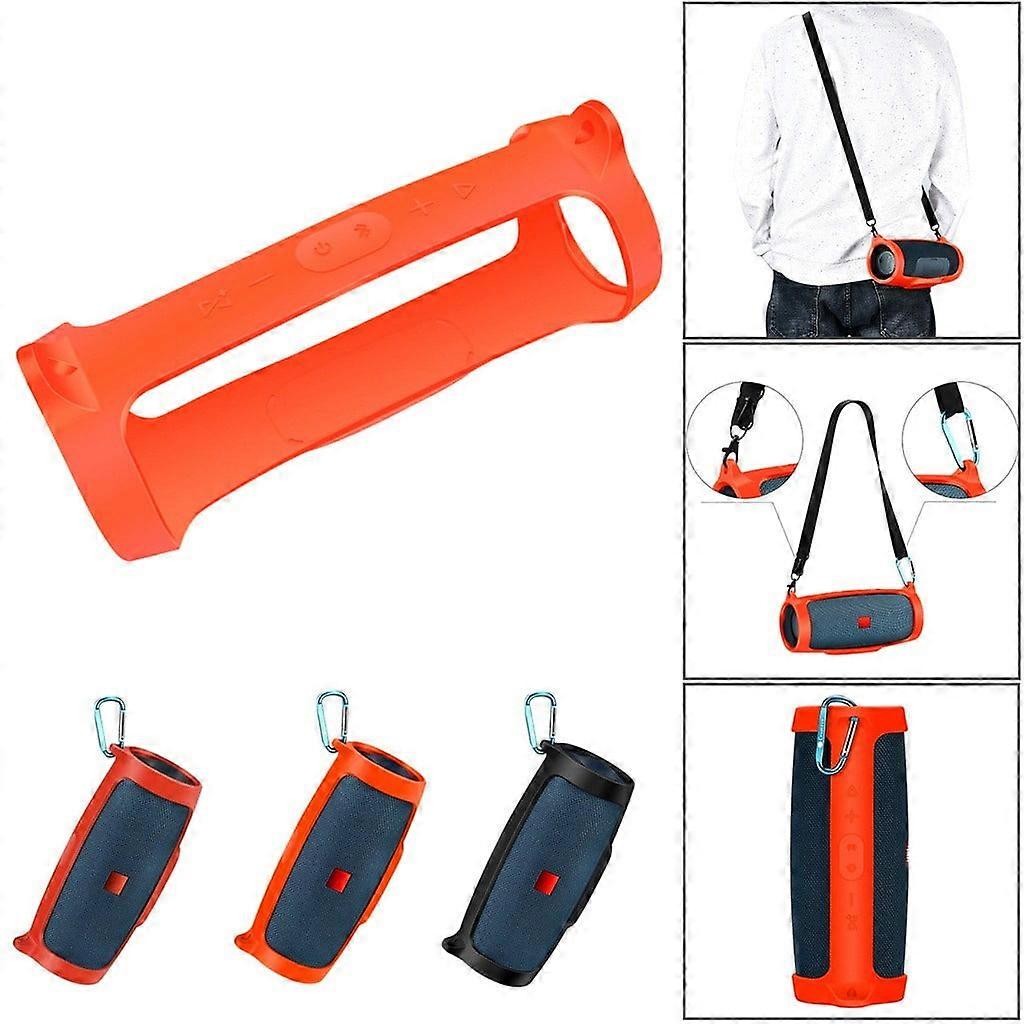 Jacenvly New Fathers Day Gift for JBL Charge 4 - Portable Mountaineering Silicone Case, Compatible with JBL Charge 4 Bluetooth Speaker