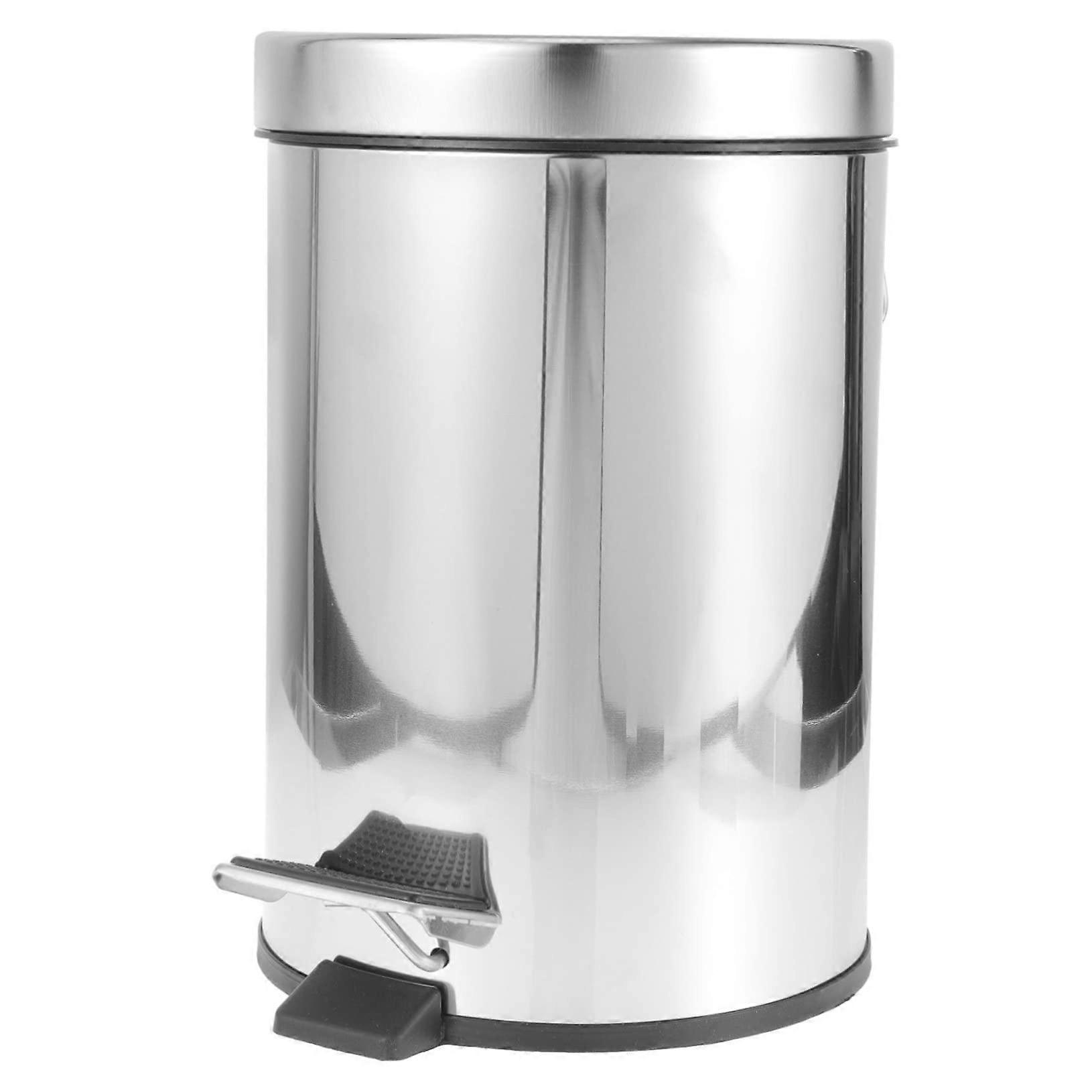 Stainless Steel Pedal Trash Can With Lid, Compact Step Trash Can, OdorResistant, Easy To Clean