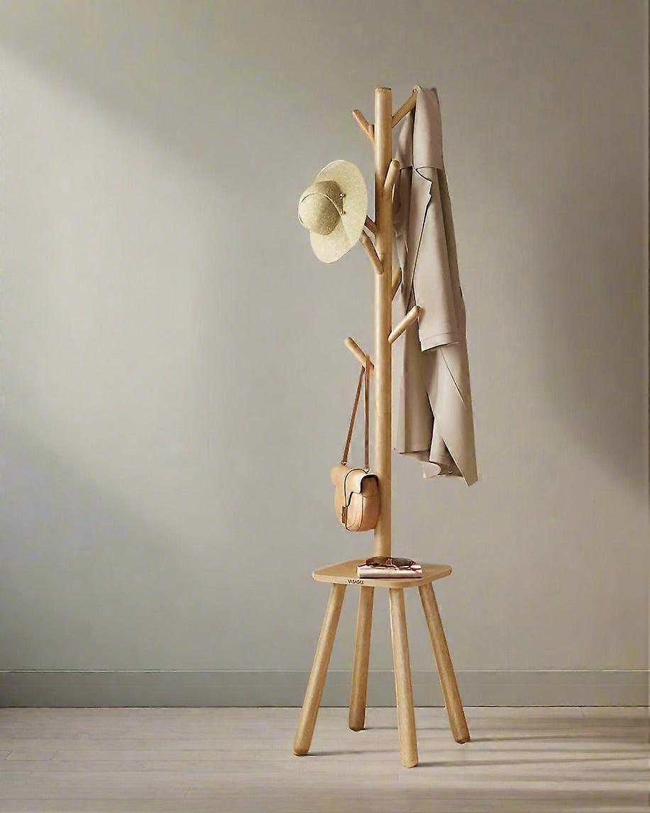 Coat Rack Stand Hall Tree With 8 Hooks And Storage Shelf