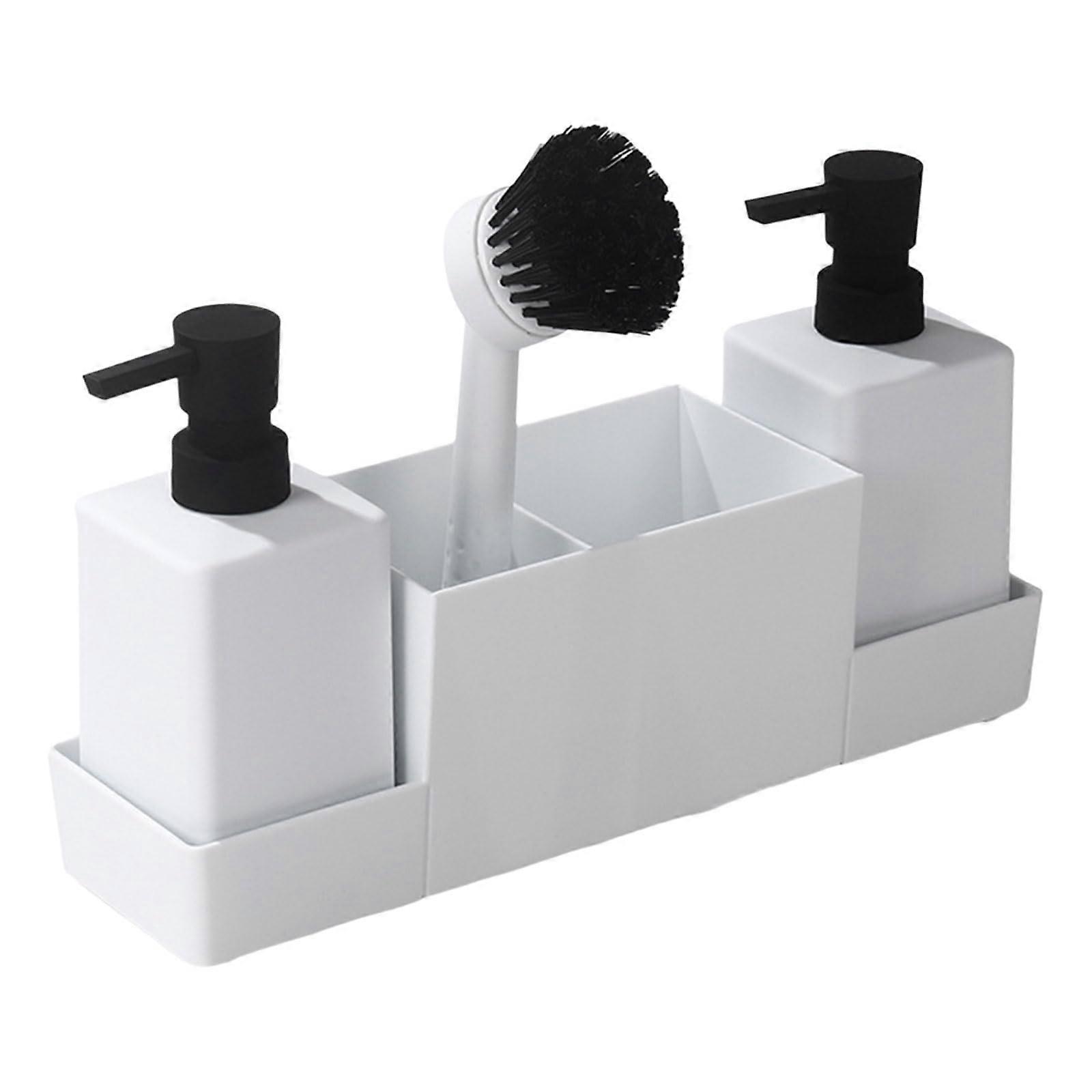 Kitchen Soap Dispenser with Sponge Holder, 2 in 1 Space Saving Sink Side Organizer