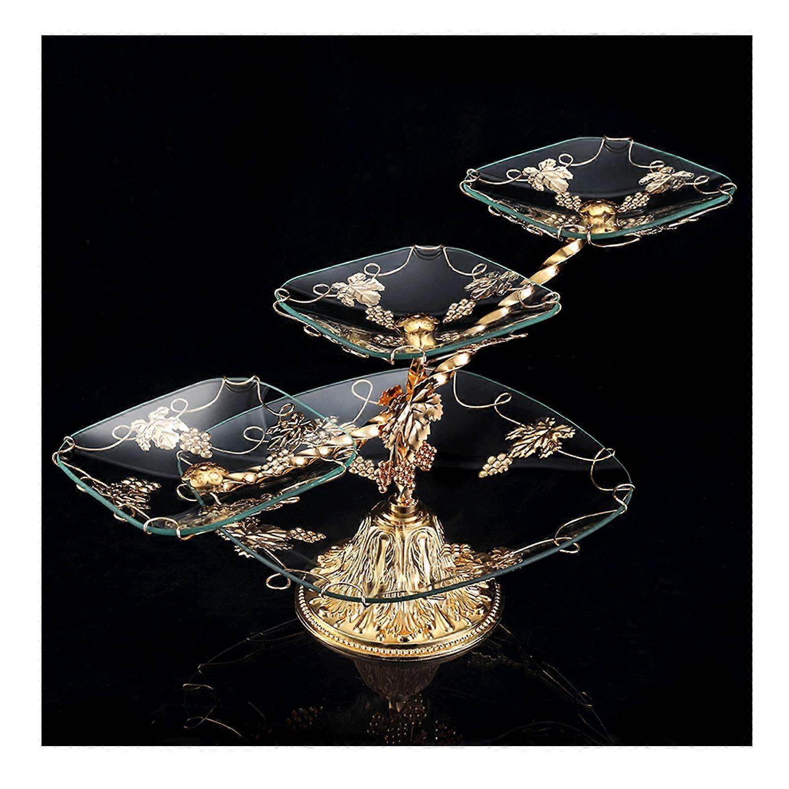 Countertop Fruit Bowl MultiTier Glass Fruit Dish Layered Serving Stand Size M