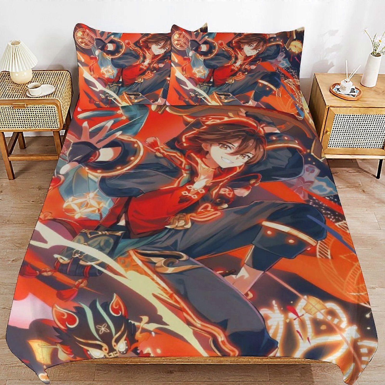 A426 GENSHIN IMPACT Daily Comfort Soft Durable Zipper Structure Comfortable Fabric Duvet Cover Sets Sleeping Essentials N426