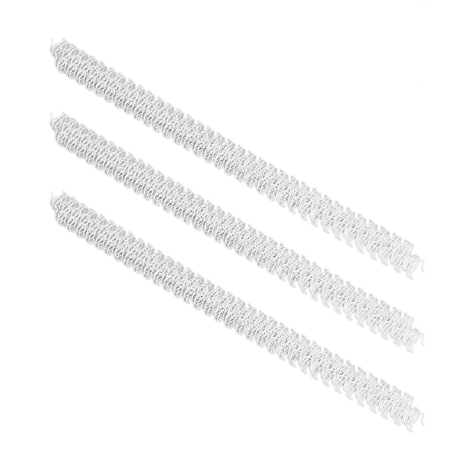 100Pcs Double Loop Wire Binding Spines 34 Teeth 3:1 Pitch 7.9mm Diameter 40 Sheet Capacity Twin Loop Spiral Binding Coil White
