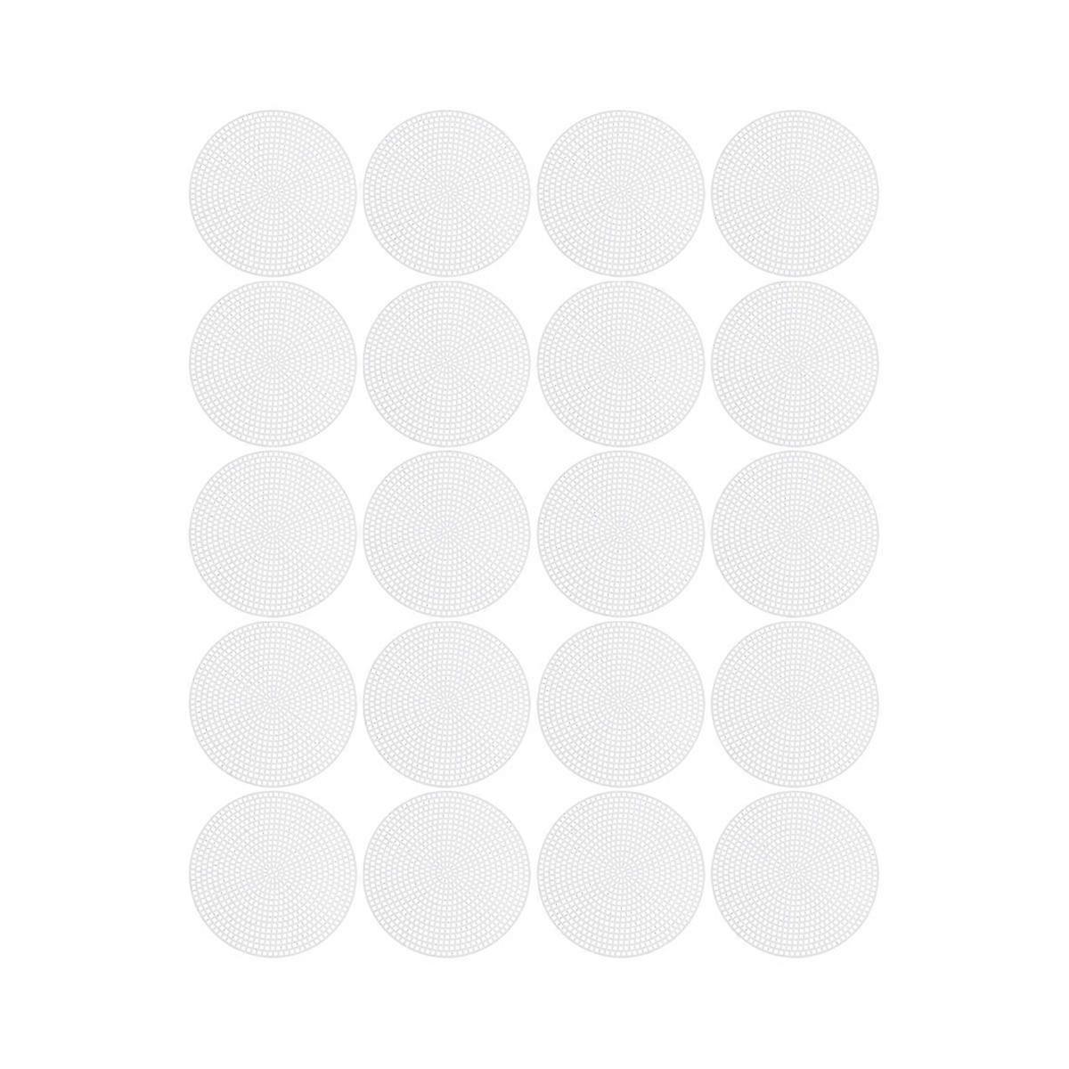 20PCS DIY Round Cross Stitch Plastic Grid Plate 3D Embroidery Mesh Sheet DIY Bag Bottom Liner Board Manual DIY Mesh Piece for DIY Use White Size 11.5c
