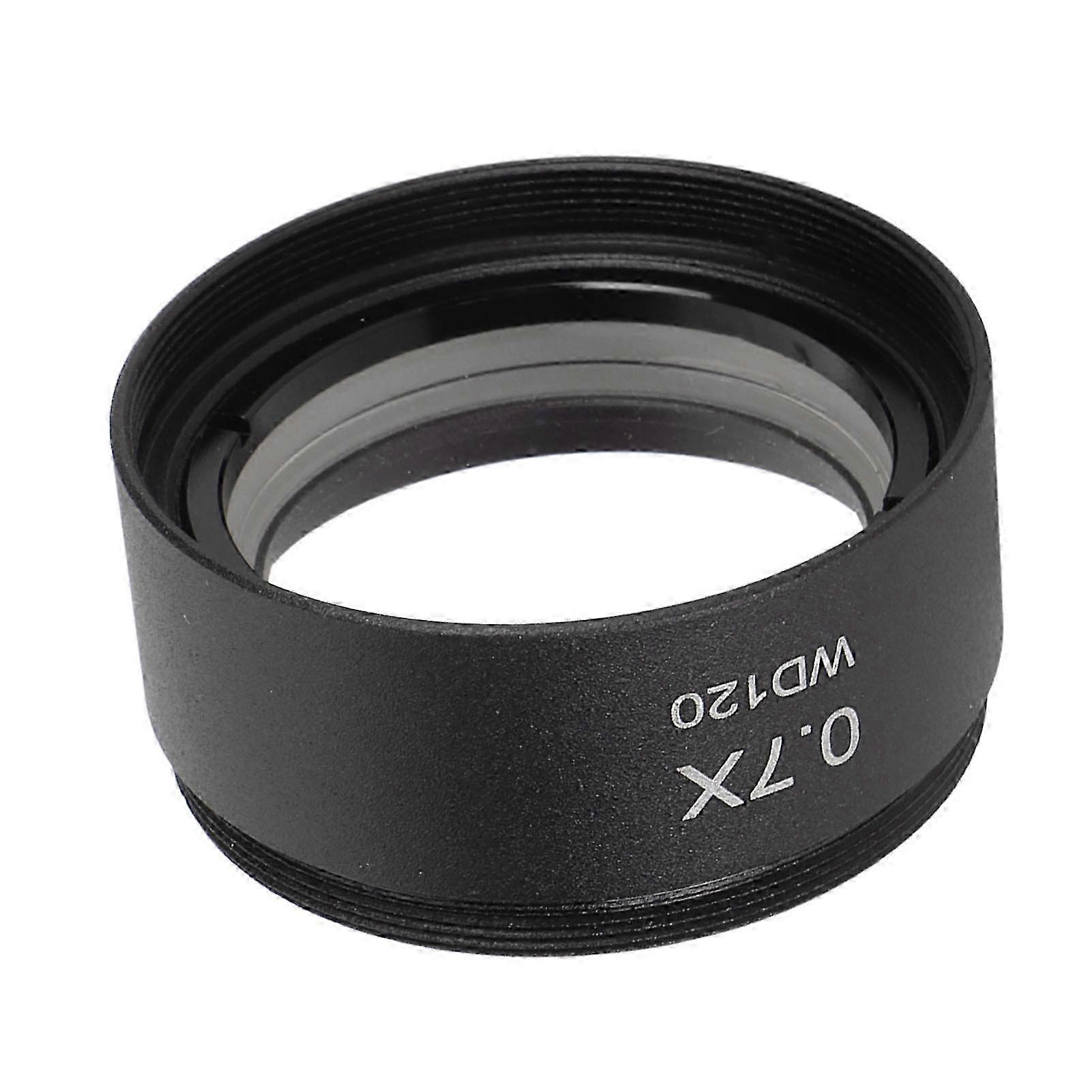0.7X Stereo Microscope Objective Lens HD Large View Metal Auxiliary Objective Lens for Microscopes