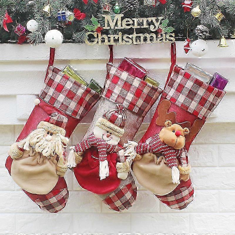 Christmas decorations set 3pcs with festive ornaments and socks