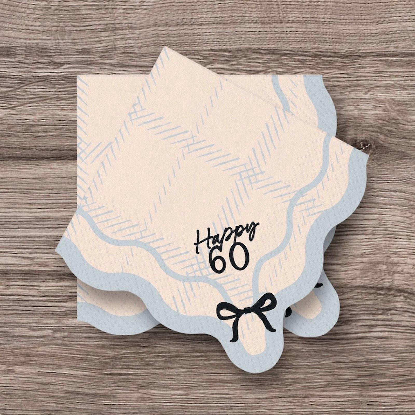 Happy 60 Napkins, 33x33 cm Black Bow