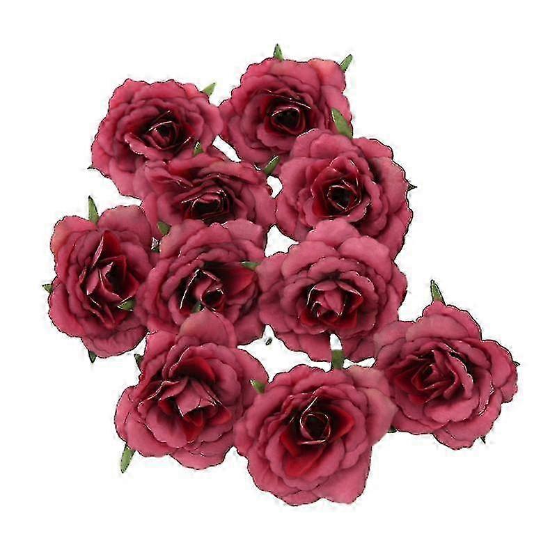 10Pcs/Set Simulation Flower Head Vivid Long Lasting Multi-functional Artificial Rose Flower Heads fo