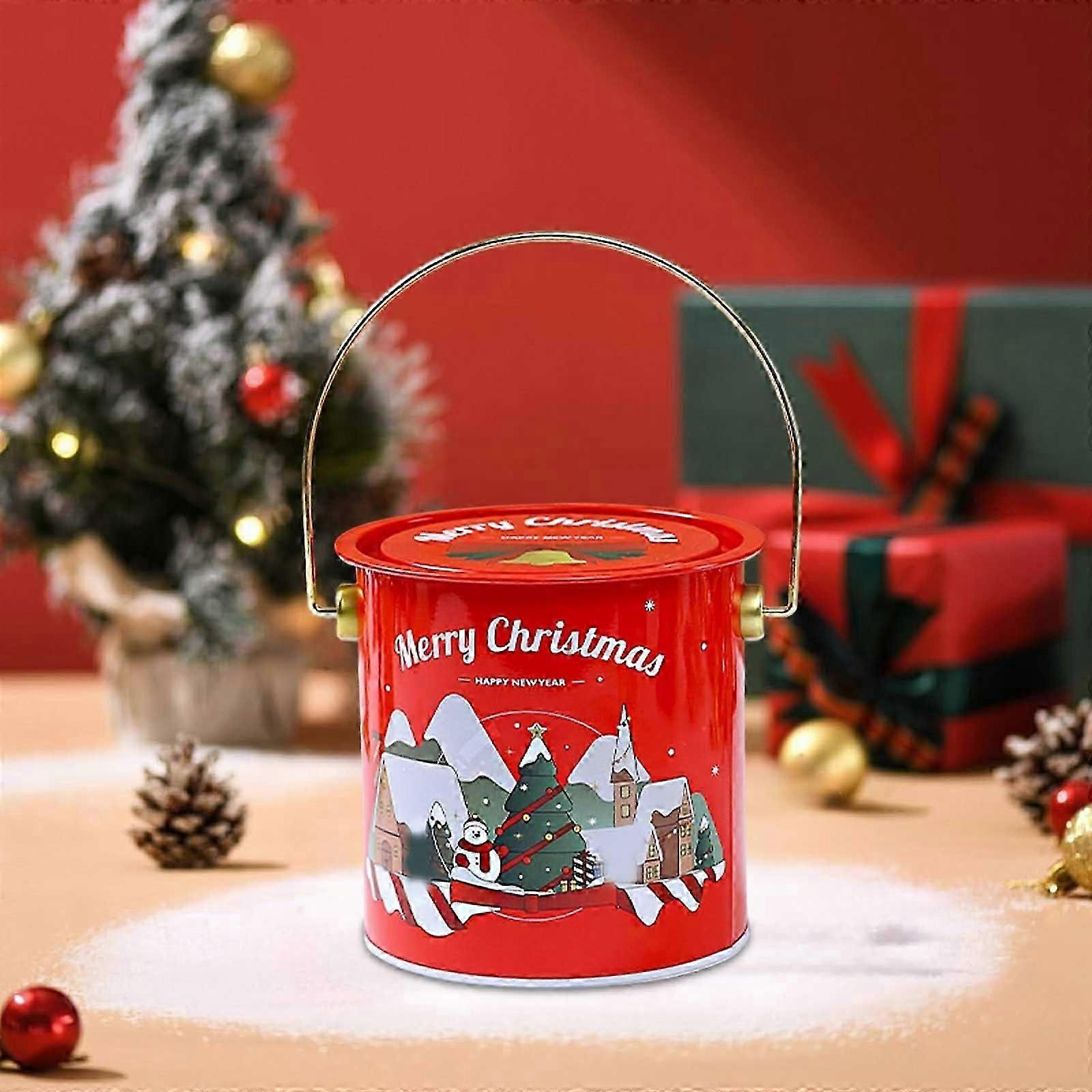 Christmas Decorations New Christmas Box Gift Box Christmas Eve Christmas Fruit Packaging Storage Box Tin Box Christmas Decoration Gift